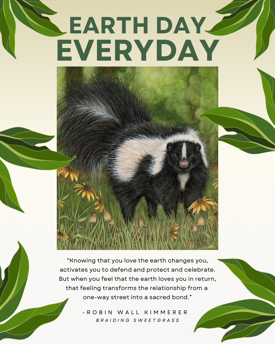 Happy Earth Day, Nature Lovers ❤️🌎.
I spent this morning reading “Braiding Sweetgrass: Indigenous Wisdom, Scientific Knowledge, and the Teachings of Plants” by @robinwallkimmerer . This beautiful book is quickly becoming one of my favorite books on my shelf. I then spent the rest of the morning planting my serviceberry tree I received at Earth Day Nashville. I can’t think of a better way to celebrate Mother Earth than planting a tree that provides food for my wild friends (and me).
I also wanted to give a BIG thank you to everyone who came out to @earthdaynash this past weekend and visiting my booth! I got to see so many dear friends and that truly filled my heart!
I hope you are able to go outside and celebrate the earth and all the gifts she has given us. Gifts that we should never take for granted. Gifts that we shouldn’t just receive, but also GIVE. To love the earth means we need to protect her, advocate for her, and defend her. It is never too late to start caring ❤️🌎.
#earthday #serviceberry #protecttheearth