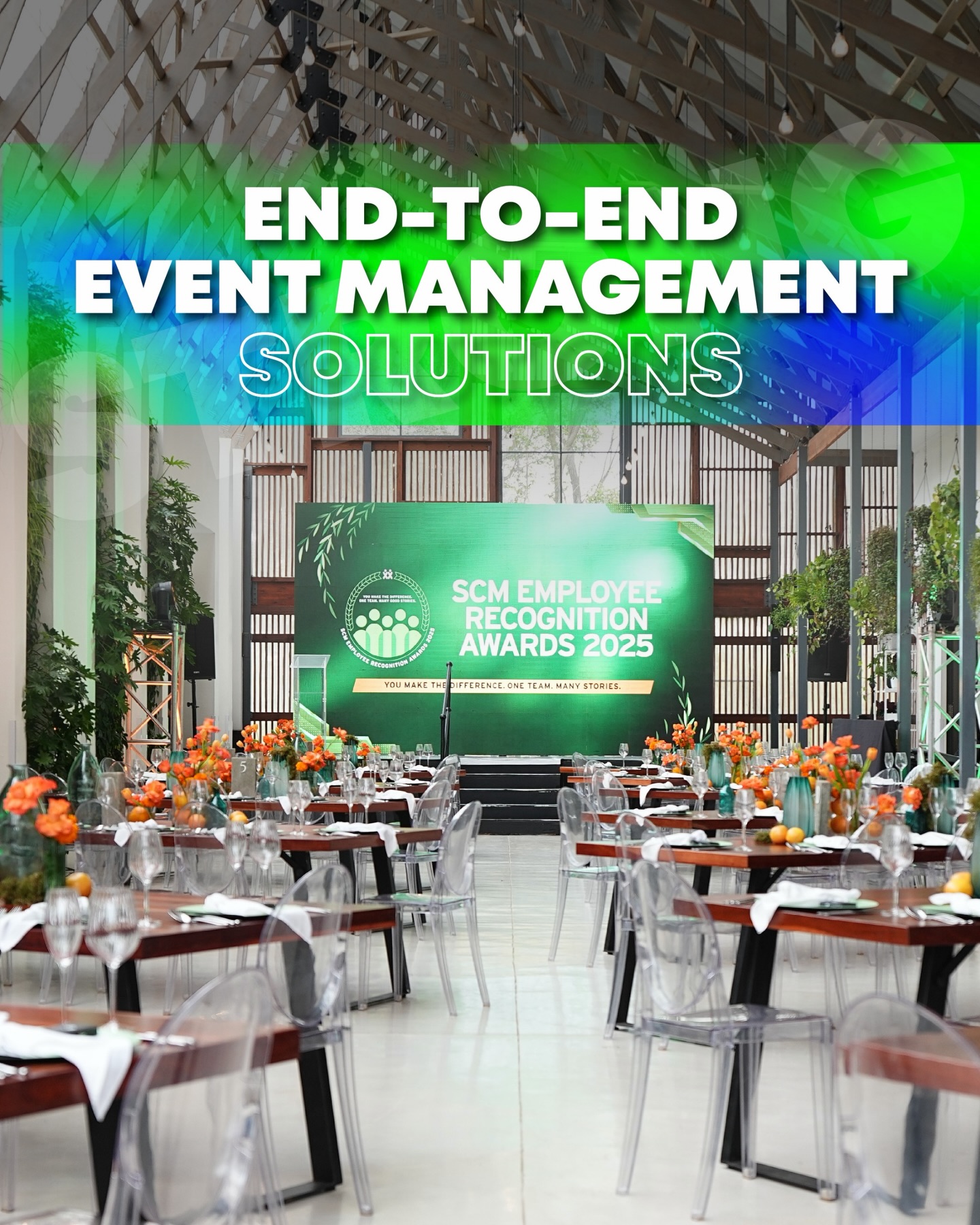We manage every stage of your event journey.
Our end-to-end event management solutions ensure a seamless experience from concept to completion.