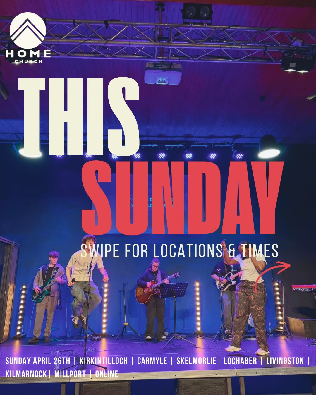 It’s almost Sunday… 😎
There’s something special about being in the room together and giving all the honour and praise to Jesus, and how he’s moving 🙌🏻
We’d love to see you at any of our locations this Sunday!☀️
Bring a friend and come expectant, we’ve saved a seat for you ! 🫂
Which service will you be attending ?
#church #faith #christian #homechurchscotland #jesus