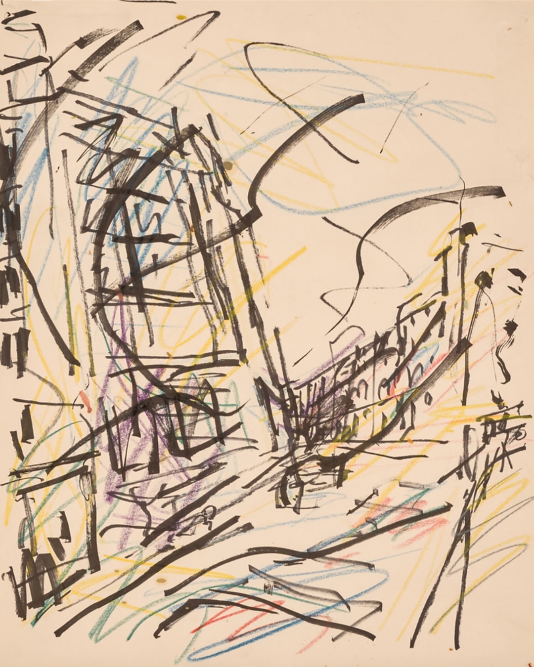 This unique crayon and felt-tip pen on paper is a compelling example of Auerbach’s practise, depicting Mornington Crescent, a street he frequently painted next to his studio in North London.
Auerbach worked in the same studio from 1954 until his death in 2024, and the surrounding area became a major subject of his art, with him preferring the subjects of his paintings to be close to him. In 1978 he wrote:
“I’ve got certain attachments to people and places, and it seems to me to be simply less worthwhile to record things to which I’m less attached, since I know about things that nobody else knows about.”
Details:
Frank Auerbach
Study for Mornington Crescent Winter Morning (1989)
Crayon and felt-tip pen on paper
36 x 29.5 cm (59.5 x 51.5 cm framed)
Very good condition
To explore our full collection of works, please visit our website or get in touch…
.
.
.
.
.
#frankauerback #morningtoncrescent #artquote #bluechip #britishart