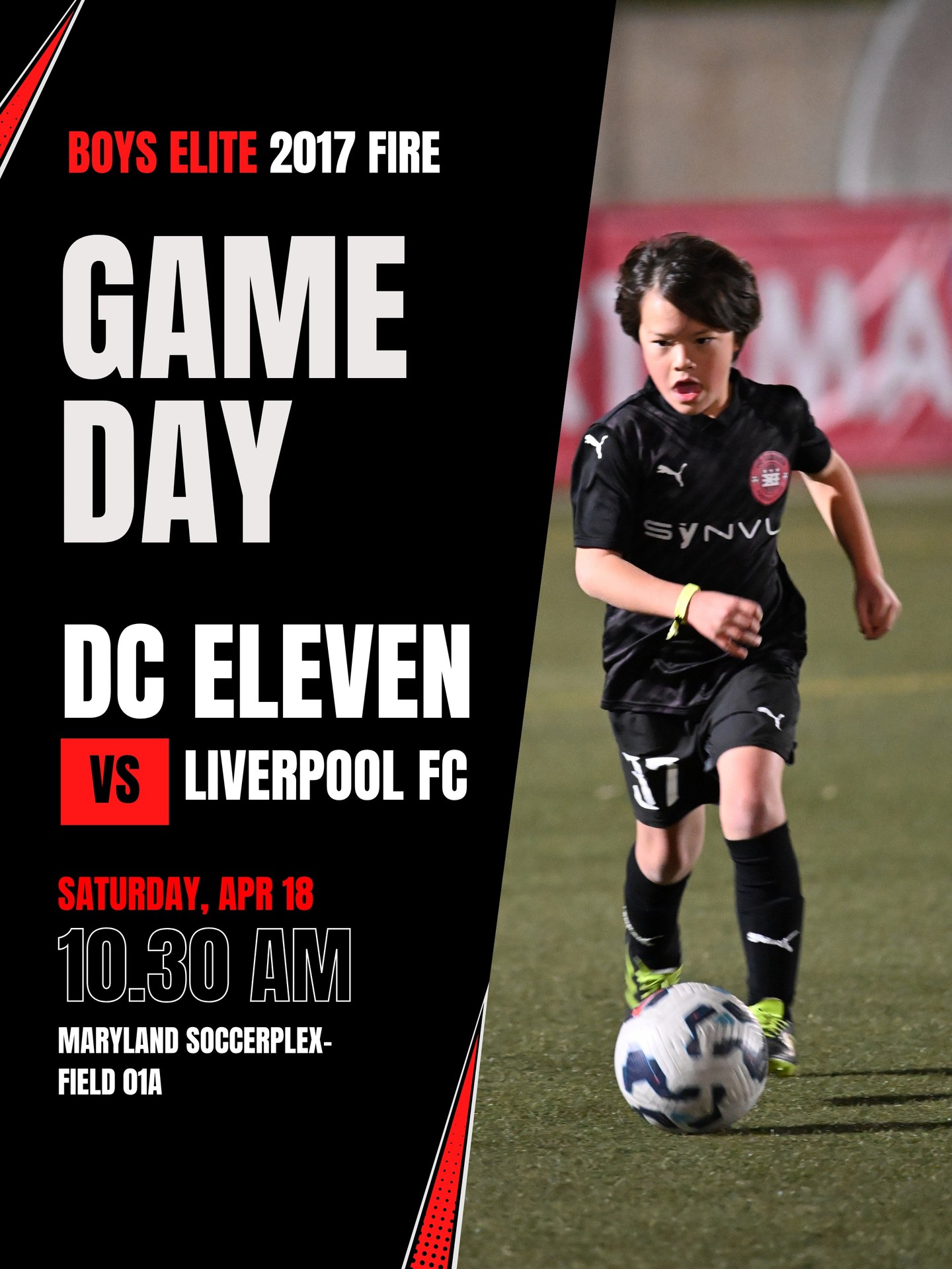 💥Game alert for tomorrow! ⚽️ Join DCXI Academy on:
ㅤ
🗓 Apr 18, 2026
🆚 Liverpool FC International
🕐10:30 AM
📍Maryland Soccerplex (Boyds - MoCo) - Field 01A
ㅤ
See you there!
ㅤ
If you want your player to be featured on this account, please DM us a pic!
ㅤ
Unleash your potential, become a master of the ball! Register with the link in bio.
.
.
.
.
.
#DCXIAcademy #DMVsoccer #GameSchedule #EDPSoccer #YouthSoccer