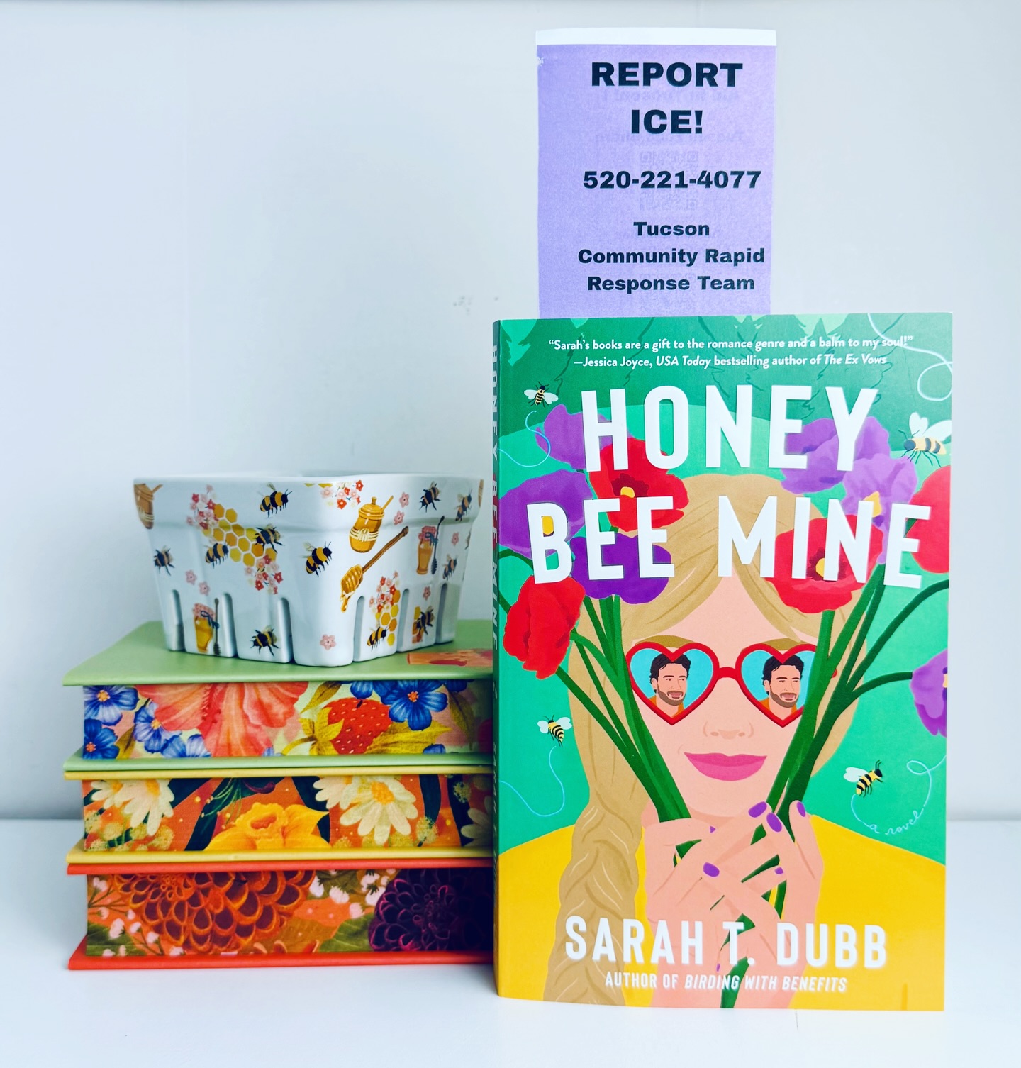 I was recently invited to join a book club, and the first one I attended was so much fun! We got to talk all about the Tucson Festival of Books. The highs, the lows, the fun, the wacky and weird. I ended up reading 20 books by TFOB authors, which was a personal record. This included HONEY BEE MINE by @sarahtdubbwrites, which I absolutely adored. 1) I loveeee bees. Love them. If I see a bumblebee, I WILL pet it. 2) Sarah has this incredible ability to write about family that is so real and raw, healing the hurt with every page. The family dynamics were fun and entertaining, especially Zander’s. 3) Back to the bees: learning more about beekeeping in general was awesome. Nature is weird and amazing. And bees are just so damn cool. 4) The relationship between Zander and Penny was sexy and mature and authentic. I loved the way they communicated and grew together. I was kicking my feet with every interaction. 5) The FMC’s last name is Becker, so it was fate.
I could go on and on about this book. A great sophomore novel following BIRDING WITH BENEFITS (which I also adored). 🐝