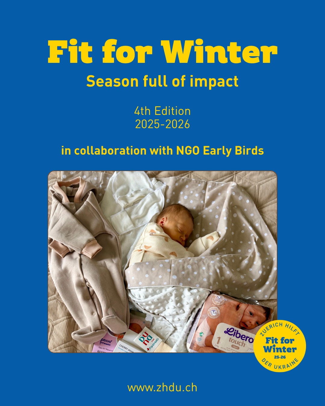 This year marks a record for our Fit for Winter project 💙
👶 Together with NGO Early Birds, we delivered care packages to 370 premature babies this season alone. Across four editions, that’s more than 1,000 premature babies and their families across Ukraine supported through four consecutive winters.
Swipe to see the impact we’ve made together ➡️
Partners: @ranni_ptashky @ranenko_shop @uaps.org.ua, H+ Spitäler der Schweiz, Bauchkids
Support premature babies: Link in bio
#ZhdU #StandWithUkraine #FitforWinter #PrematureBaby