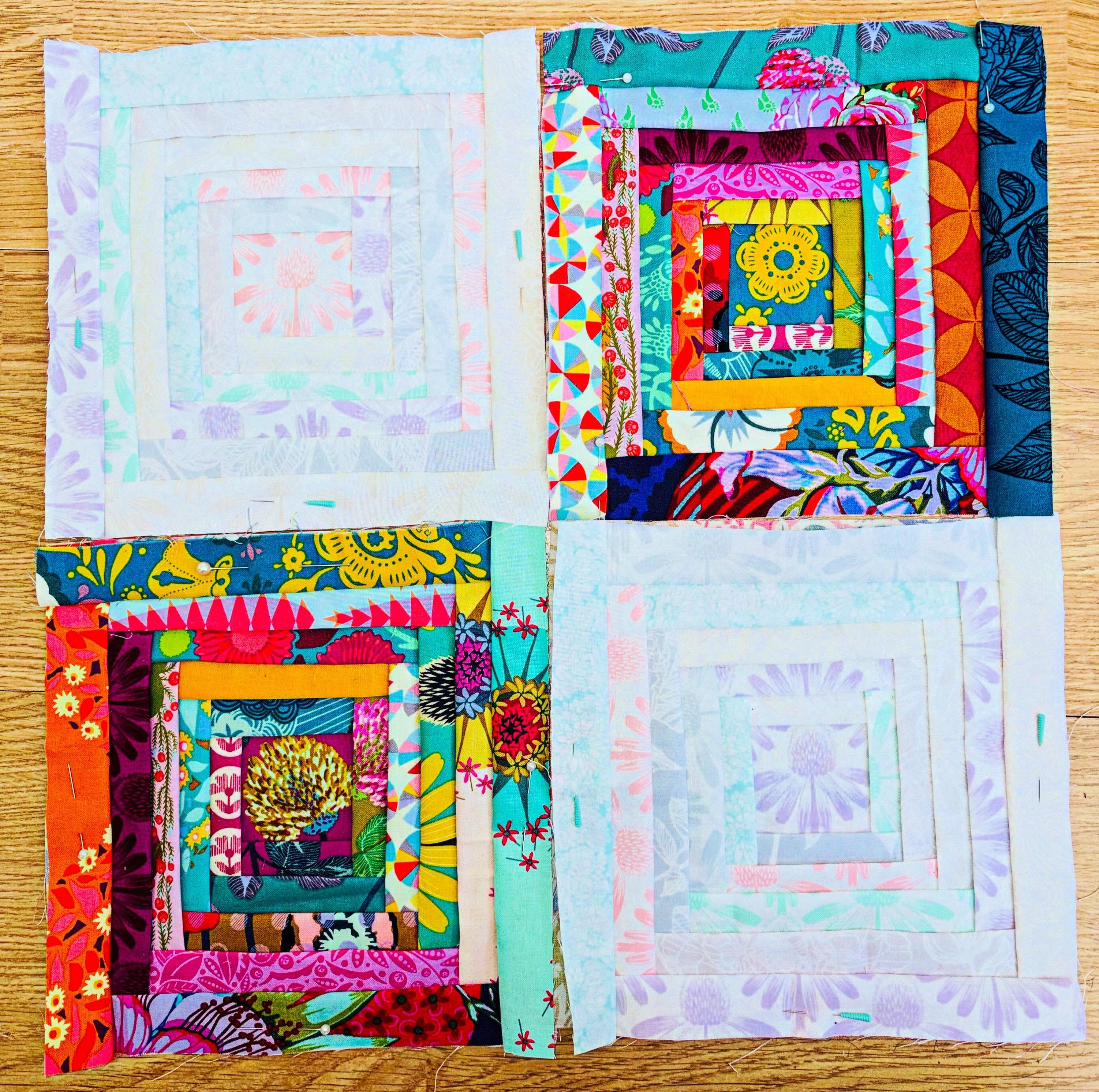 Sometimes you just have to start something new!
Mindful sewing in the evenings has been my coping mechanism lately, processing big emotions that comes with profound loss. Remembering the good times isn’t always easy, but it is an essential part of moving forward ❤️🌈
Working on samples for my almost sold class at Festival of Quilts and a new quilt idea. I’ve actually made 8 blocks now, only 136 to go!!
Manx Cabin blocks all sewn by hand using as many different @annamariahorner fabrics as I can squeeze in!
#logcabinquilt #sewtherainbow #quiltingismytherapy #handsewing #quiltblock