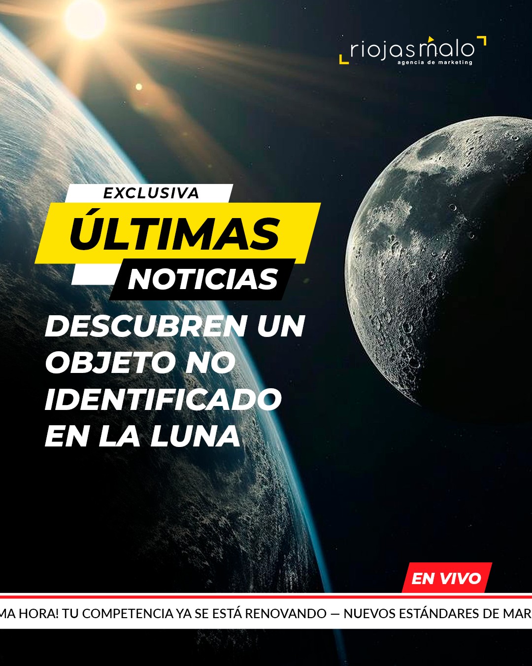 Últimas noticias: detectan algo fuera de este mundo y no, no es casualidad 🌕
Las marcas que destacan no llegan ahí por suerte,
llegan con estrategia.
¿Listo para llevar tu marca a lugares inimaginables?
Contáctanos.