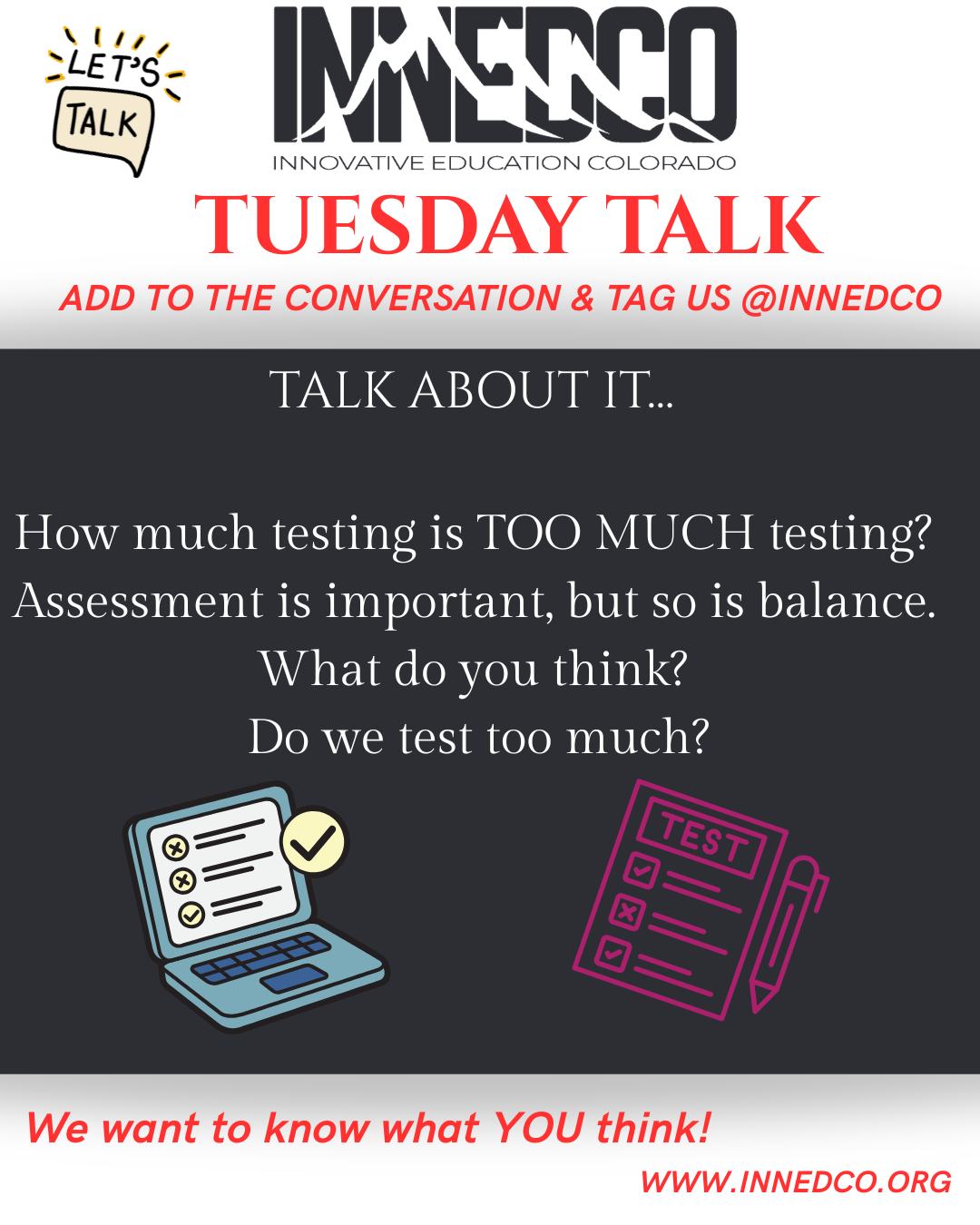 How much testing is too much testing?
Assessment has a place in education, but when testing starts to take over, it can chip away at meaningful instruction, student confidence, and authentic learning.
Overtesting can leave less room for creativity, curiosity, and the kind of classroom experiences that truly help students grow.
What do you think the right balance looks like? Do we test too much?
#TuesdayTalk #innedco #Edchat #assessment #Learning