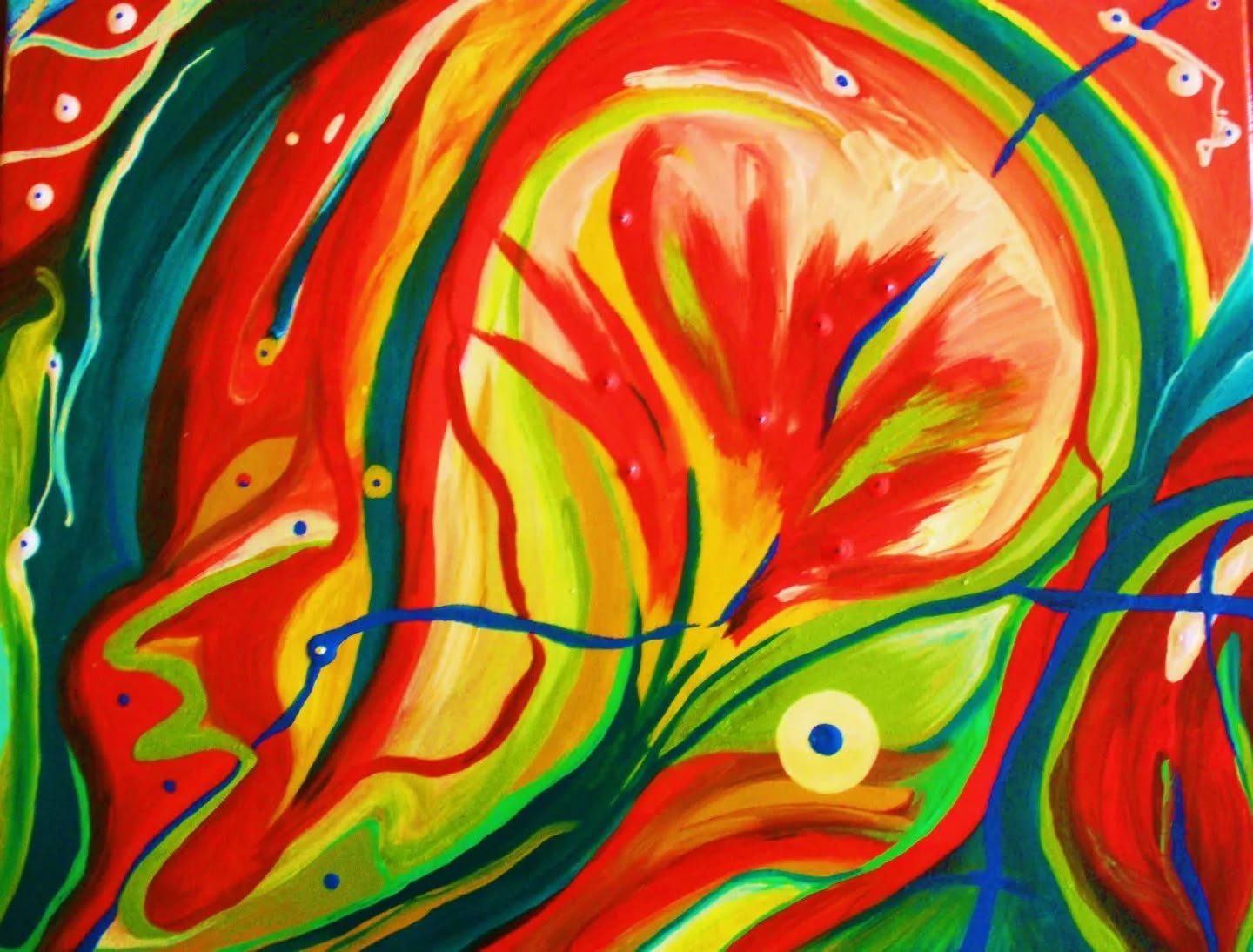 Coração na boca,
flor na caneta.
Voa, voa,
que o teu pai foi à guerra
e tua mãe ficou em terra.
Tu, violada, cala!
Tu, morena, que pena.
Tu, estrangeiro, forasteiro.
Tu, poeta guarda a seta...
Menos olhos que veem,
menos ouvidos que ouvem,
menos consciência.
AI, AI - suspiros para inglês ver.
Tu, velho, és trapo!
Tu, criança, és sapo:
saltas de écran em écran
p'ra fugir ao abandono...
Que o jovem está saturado
e o adulto muito cansado.
Prometem, mas só tiram!
Reduzir, substituir, prostituir -
o corpo, a face, o espírito!
Mas, dorme a sesta, dorme...
ou então ergue a mão
e enterra-te na ilusão
da culpa de teu irmão.
24.04.2026 ©️ Marta Roml
Pintura: "Portugal Enredado", 2013 ©️ Marta Roml
#liberdade #25deabril #poema #pintura #martaroml