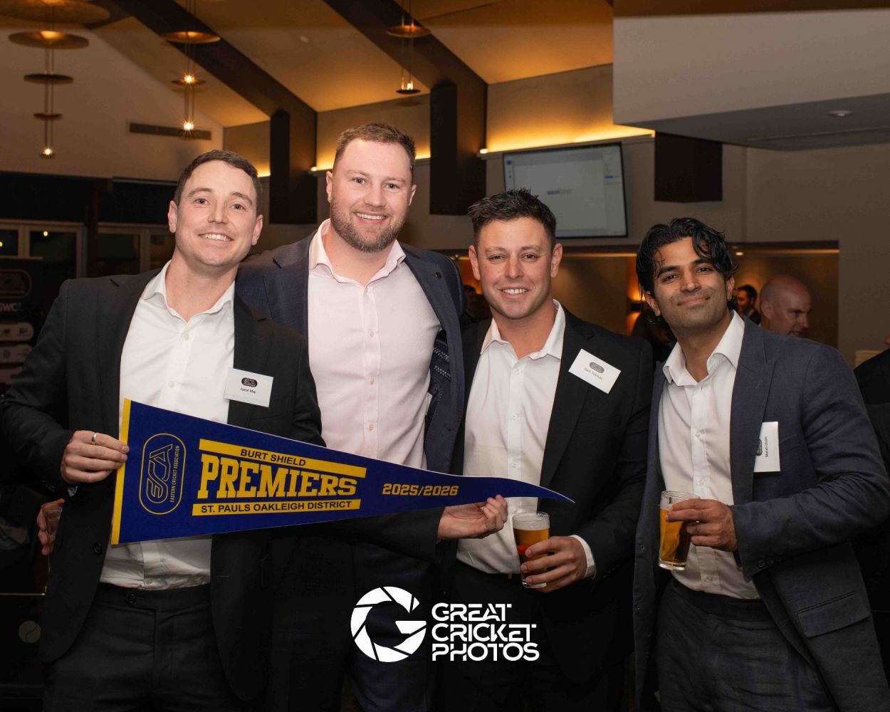 A few good lookin’ boys snapped at the ECA Presentation Night.
Az, Kiz, Ziz, and Mansh picked up the Burt Shield flag last Friday to cap off a sensational season from the lads. Stay tuned for individual winners soon