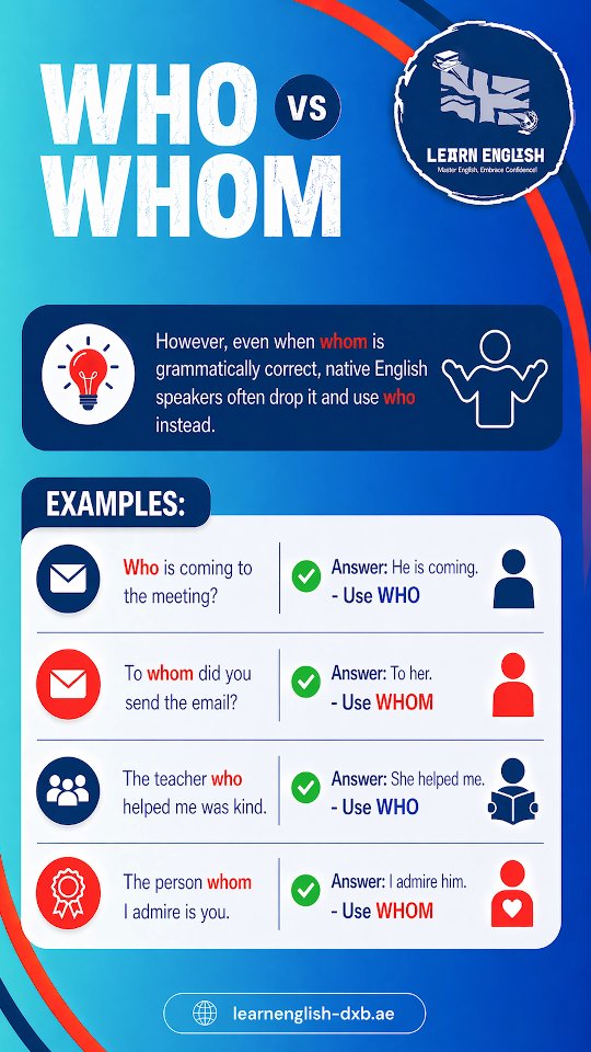 It's #grammartime Do you know #how_to_use #who vs #whom ? Check out these #grammartips