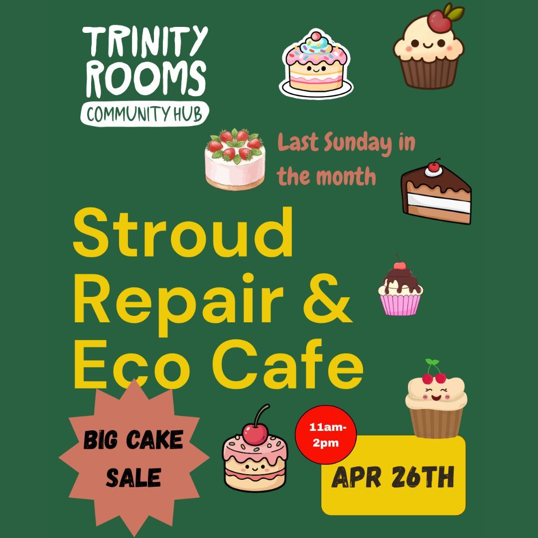 Don’t forget Sunday is this month's Eco Repair Cafe at our Community Hub and its an extra special one again this time as we will also be hosting a deliciously big cake sale run by our wonderful Trinity Rooms Cake Bake Team.
There will also be pop-up stalls with 5 Valleys Seeds Don’t forget Sunday is this month's Eco Repair Cafe at our Community Hub and its an extra special one again this time as we will also be hosting a deliciously big cake sale run by our wonderful Trinity Rooms Cake Bake Team.
There will also be pop-up stalls with 5 Valleys Seeds and Wild Stroud Plants, plus live music by Andy Campbell.
Have something in need of repairs or advice? Pre-book slots are available at the following link:
www.stroudtrinityrooms.org/community/stroud-repair-and-eco-cafe
11am-2pm, find us opposite the Maternity Hospital on Field Road, GL5 4HZ in #Stroud (Gloucestershire, UK)
#Events #Cakes #Baking #Wasteless #Repairing #Sustainability #MakeDoMend #ClimateAction #SustainableLiving #Cafe #Homemade #Fashion #GreenLiving #EcoFriendly #Gloucestershire