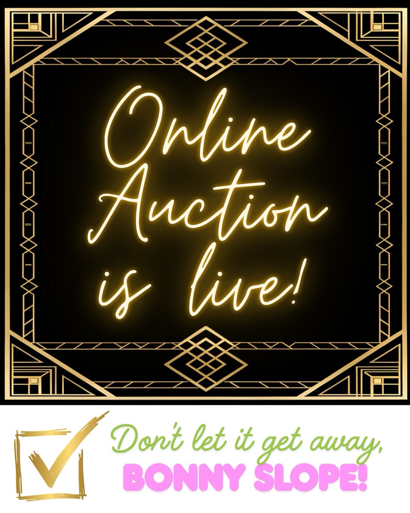Listen up, Bobcats! 🐾 Regardless of whether you’re attending the auction event or not, our first-ever Online Auction is for YOU!
A curated, diverse list of ✨ incredible ✨ offerings are up for bids right now through Sunday at 5 pm. Tell your friends and family - it’s open to anyone! And it’s all to benefit our beloved Bonny Slope. 🫶🏼 Follow @bonnyslopeauction on Instagram for all the info!
Online Auction highlights:
🍎 Principal, Music, or PE Teacher for the Day
🏈 49’ers Brock Purdy Autographed Helmet
🍦 Cruise to DQ with Mr. Santos
💪🏼 Health and wellness packages
🎭 Theatre tickets
☀️ Summer camps for kids
🐠 Seafood from Wild Alaskan Company
🍷 Wine tasting experiences
🏕️ 7-day camping experience in California
⚒️ Home improvement package
🐾 Music-themed and sport-themed baskets
… and so much more! Join the excitement!