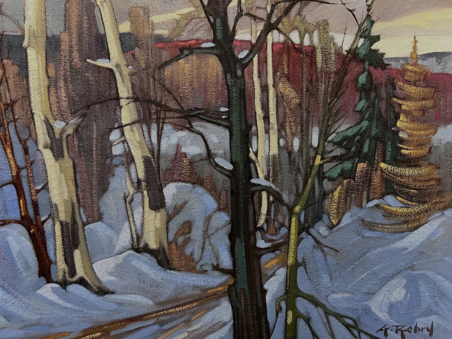 A quiet winter moment through the eyes of Canadian artist Gaston Rebry ❄️
This beautiful snow scene captures that soft, hushed stillness you only get after a fresh snowfall—bare trees standing in contrast against a glowing sky, with light catching the landscape in the most painterly way.
Rebry had a wonderful ability to balance structure and atmosphere, and you can really feel that here—the rhythm of the trees, the depth of the snow, and that warm light in the distance pulling you in.
A timeless piece that feels both serene and quietly dramatic.
Available in store.
#GastonRebry #CanadianArt #WinterLandscape #SnowScene #OriginalArt ArtCollectors GalleryFinds WestVancouver CuratedHome TimelessPieces