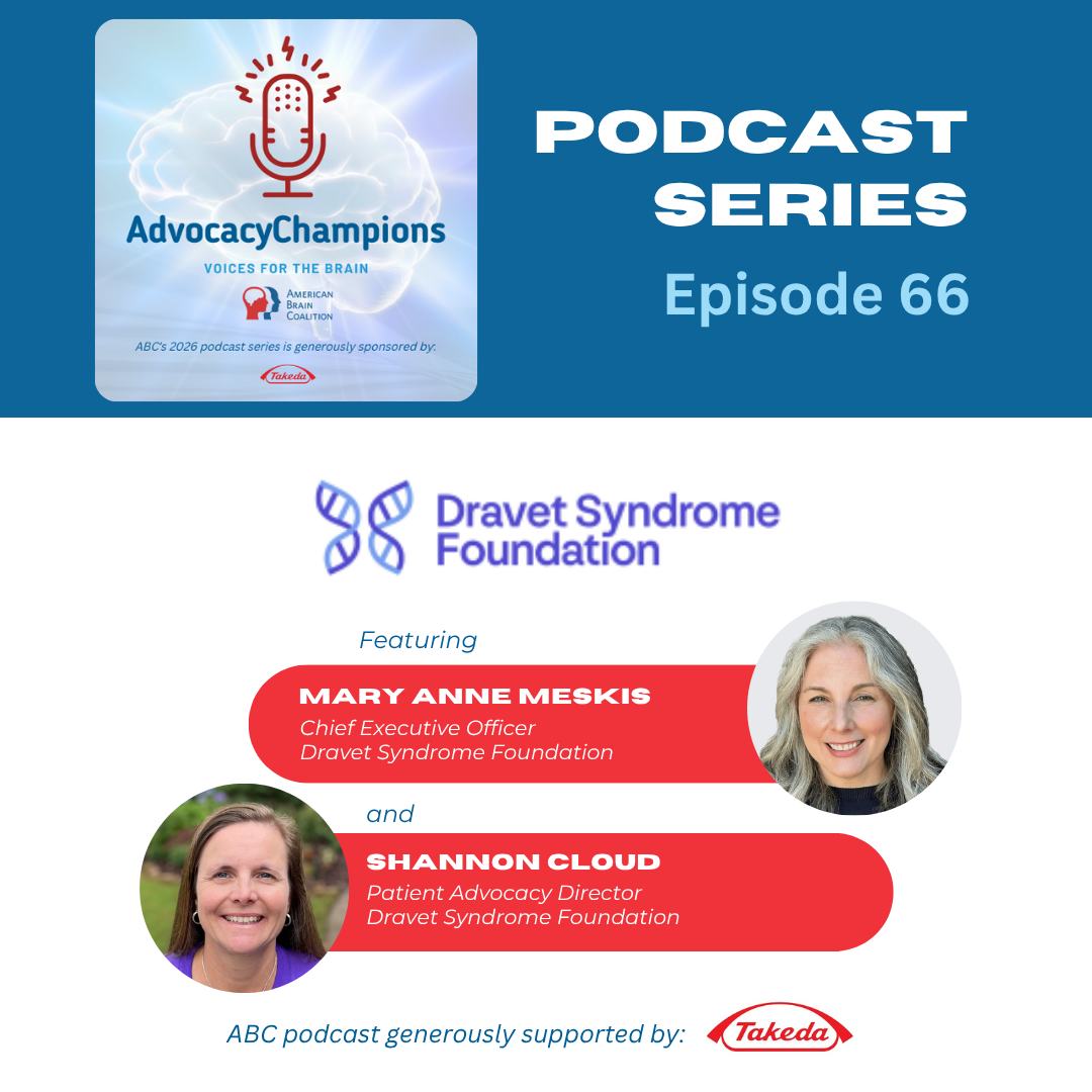 🎧 A meaningful conversation on advocacy and impact
American Brain Coalition Executive Director Katie Sale talks with Mary Anne Meskis, CEO of the @dravetsyndromefoundation , and Shannon Cloud, Patient Advocacy Director, about how DSF began, and the difference it makes today.
From advocacy to patient and family resources, this discussion highlights what it takes to support the Dravet syndrome community.
💙 Listen and learn more. https://sites.libsyn.com/420986/site/episode-66-dravet-syndrome-foundation