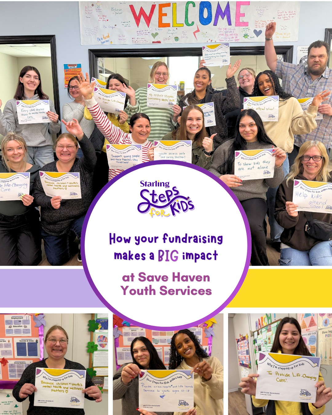 Thanks to the amazing support of our community, we're at 85% of our fundraising goal! 🎉 Here's how you’re making a BIG impact at Safe Haven Youth Services!
We’re truly inspired by your fundraising efforts, and if everyone registered for Steps for Kids raises just $44 in the next week, we will reach our goal!!
By supporting Steps for Kids, you will help youth in Waterloo Region develop crucial life skills, continue their education, and experience belonging at Safe Haven. 💜
🏃♂️ ONLY 6 SLEEPS LEFT
📢Help us spread the word, donate and sign up today at www.starlingstepsforkids.ca!
Let's show kids in #WaterlooRegion that their mental health MATTERS!
#StepsForKids2026 #ChildrensMentalHealthWeek #MentalHealthMatters #StarlingCommunityServices #CommunitySupport