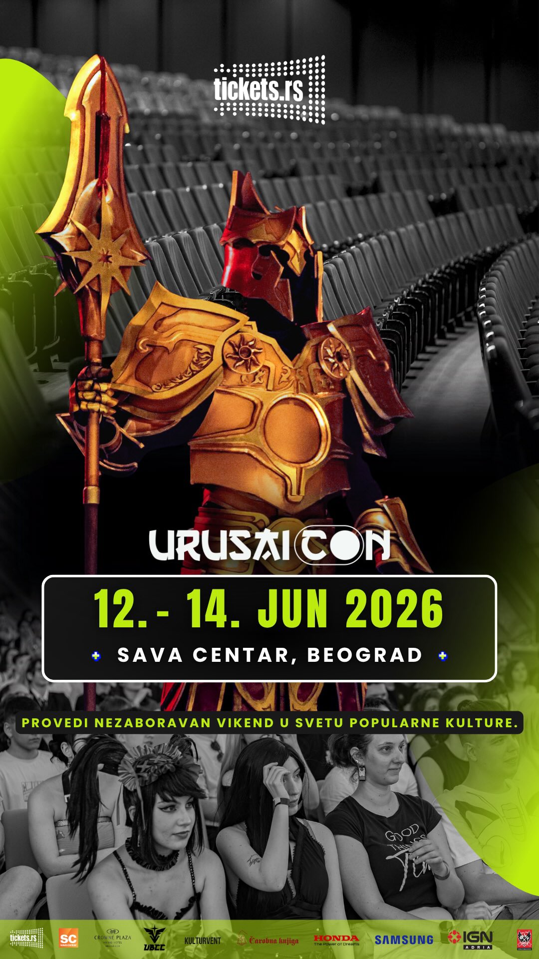 Svetovi koje voliš, sada na jednom mestu.
Atmosfera koju ne možeš da objasniš, samo da doživiš.
Ovo je vikend koji se ne propušta.
📍Vidimo se od 12. do 14. juna 2026
🎫 Obezbedite svoju ulaznicu na vreme i provedite nezaboravan vikend u svetu popularne kulture @tickets.rs