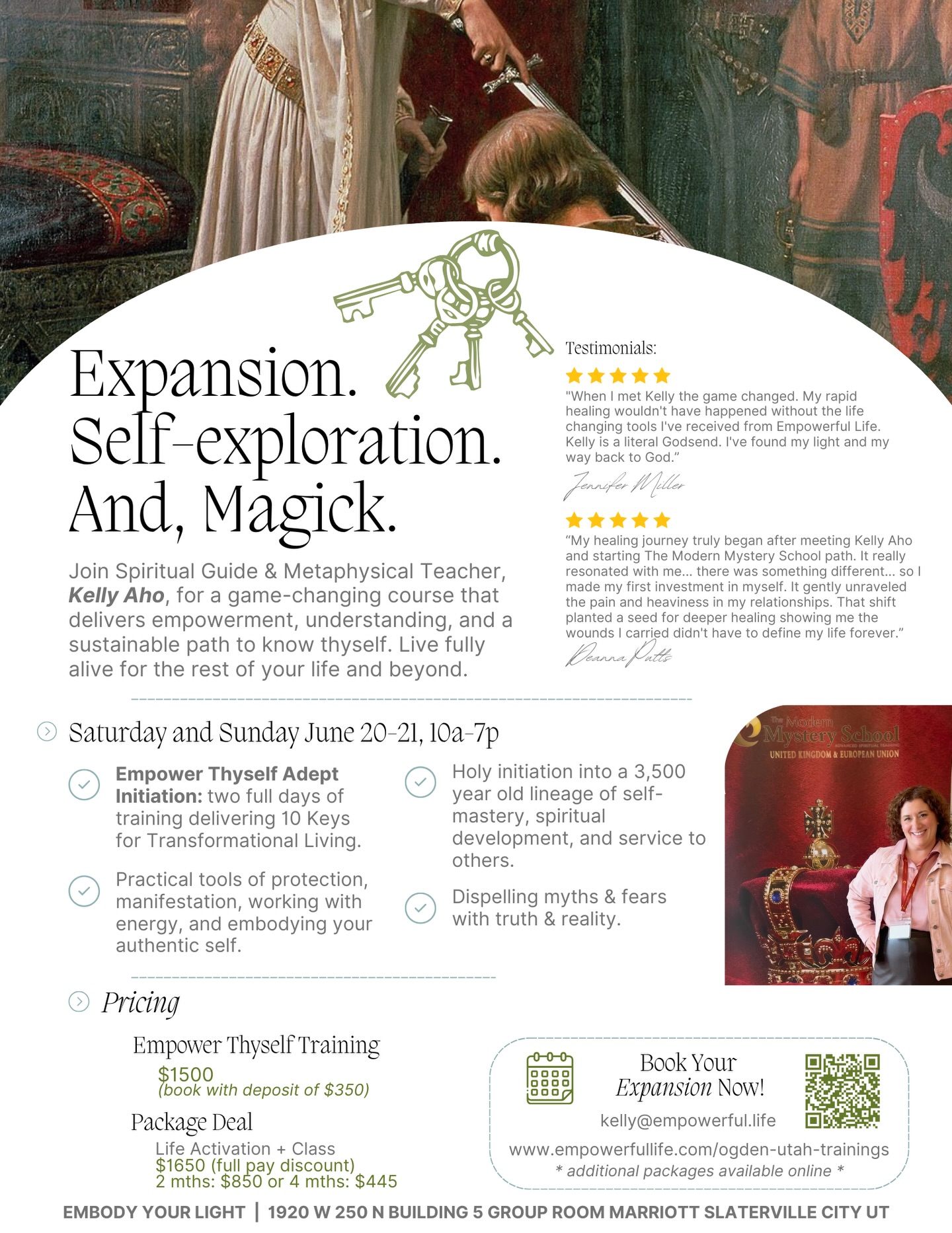 📚Getting new results in life requires new energy, new effort, and new action.
It’s never too soon to commit to “new.”
This class is guaranteed to change your life. How much, how quickly, and in what ways is up to you.
Get the tools for life you didn’t even know you were missing.
Phoenix AZ: June 13-14
Ogden UT: June 20-21
Phoenix AZ: July 25-26
#empoweryourself #initiation #mysteryschool #toolsforlife #transformation