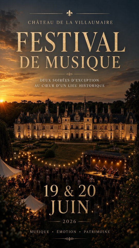 Deux jours de fête arrivent au château… ✨
Les 19 et 20 juin, le parc du château va vibrer au rythme de la musique, des rencontres et de la convivialité à l’occasion du festival organisé par le BMC 🎶
Au programme :
• des artistes et concerts tout le week-end
• des food trucks et de quoi se régaler sur place
• des artisans locaux
• une ambiance festive dans un cadre exceptionnel
Un week-end pensé pour profiter, découvrir, danser et partager 🎻🌿
📍Au Château de la Villaumaire
📅 19 & 20 juin
#Festival #ChateauDeLaVillaumaire #FestivalMusique #Touraine #indreetloire