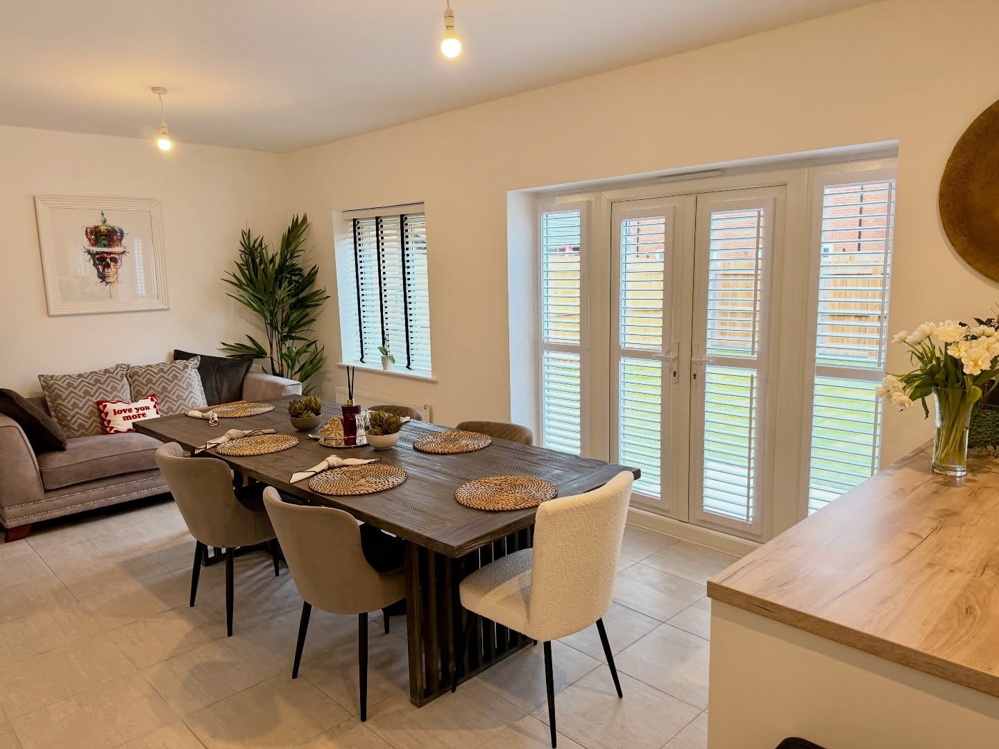 ✨ A full new build transformation completed in Shavington by RSM Home ✨
For this beautiful home, we fitted our Arctic White Slimline Plantation Shutters to the French doors and side panels, paired perfectly with 50mm Faux Wood Venetian Blinds finished with striking Ebony tapes for a bold modern contrast.
The result? A clean, luxury finish with excellent light control, privacy, and timeless style throughout the space.
Whether you’re upgrading one room or styling a full home, we supply and fit bespoke shutters and blinds tailored to your windows.
@maz163 @craighall1980
📍 Based in Nantwich – proudly covering Shavington, Crewe, Nantwich, Sandbach & surrounding Cheshire areas.
📩 Message us today for a free home quotation.
#ShuttersShavington #PlantationShuttersCheshire #BlindsShavington #NantwichBlinds #CreweBlinds
