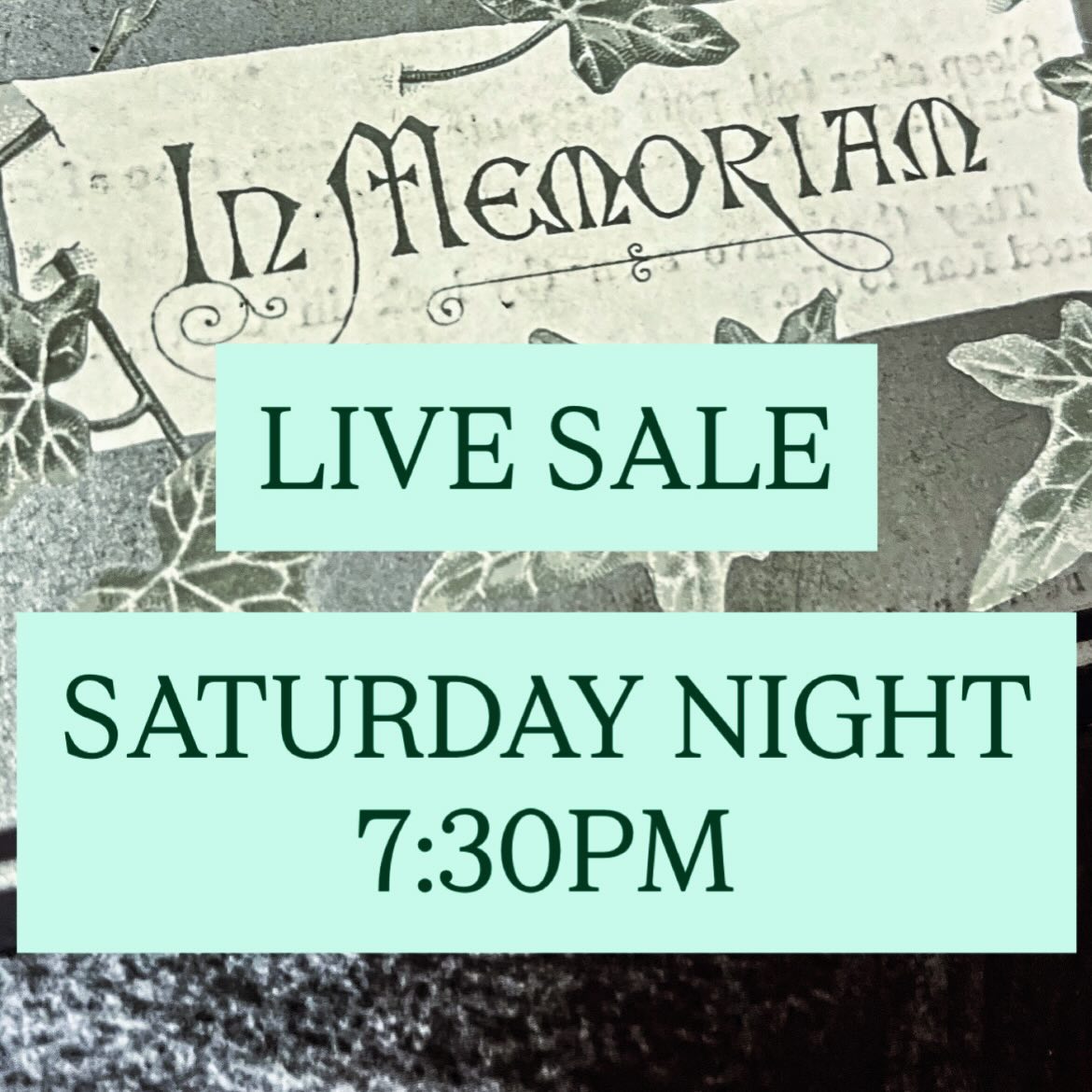 LIVE SALE - SATURDAY @ 7:30PM UK time.. just a couple of days away!! Spread the word ๐ค๐ค๐