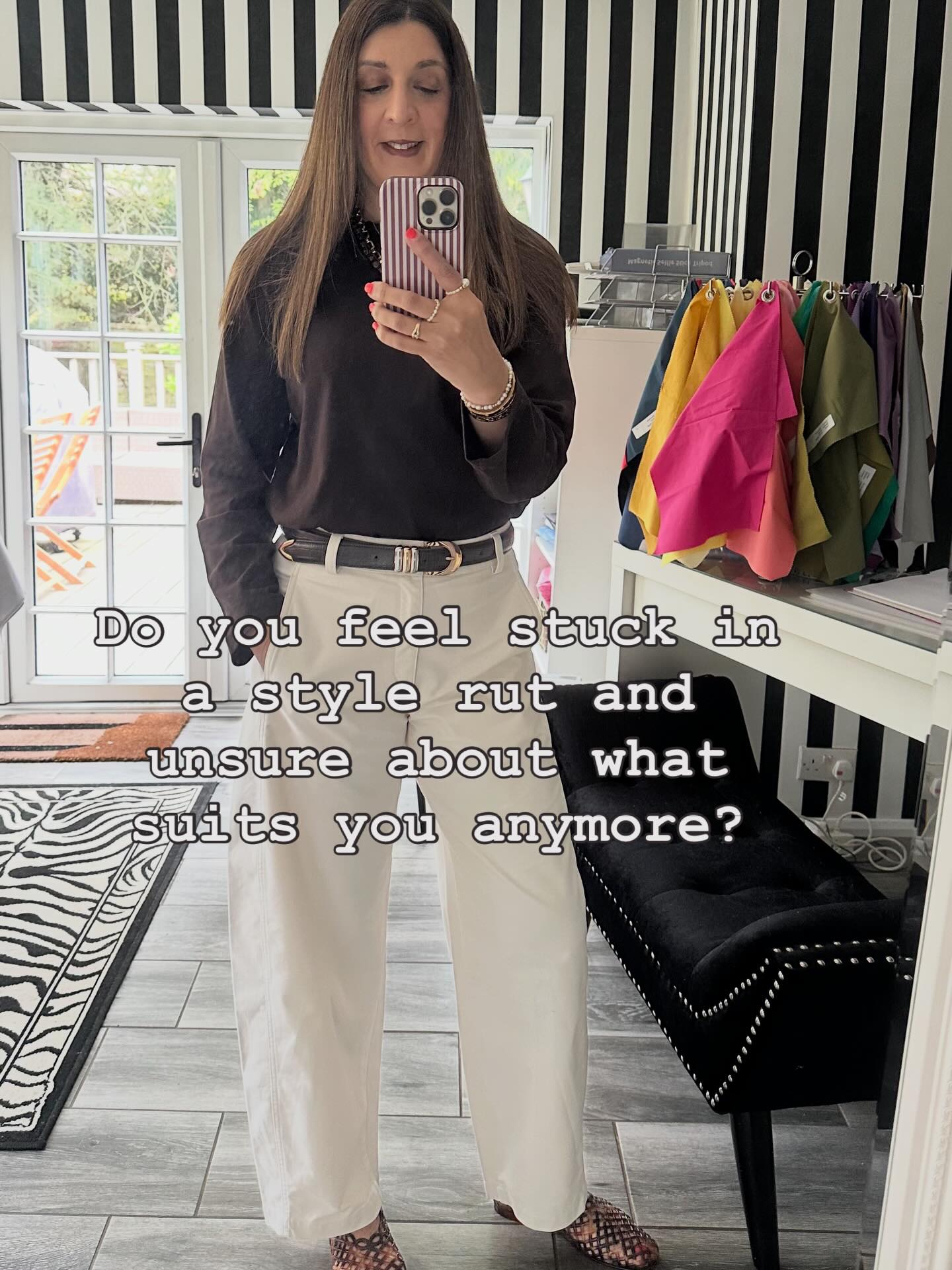 Back in my style studio this Saturday morning for a Style Foundations session with a new client.
If you:
- Feel stuck in a style rut and unsure about what suits you anymore
- Want to stop guessing when getting dressed in the morning or when shopping
- Feel disconnected from your wardrobe and want clarity
- Want to understand why certain clothes work and others don’t
- Are looking for long term clarity over quick styling fixes….
…..then my Style Foundations session will help you with all the above and will give you lasting style, which comes from understanding the building blocks (foundations) - your colour, your shape, your style personality - and how they work together.
I’m so looking to helping my client today with her style foundations so that getting dressed becomes easier, shopping becomes more intentional and her wardrobe starts to feel like it reflects her again. #personalstylistepsom #personalstylistsurrey #stylefoundations #colourexpert #bodyshapeadvice