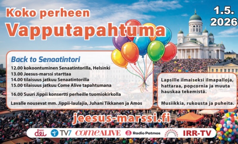 Tervetuloa koko perheen vapputapahtumaan Helsingin Senaatintorille pe 1.5. klo 12 alkaen!
Ilmainen pääsy.