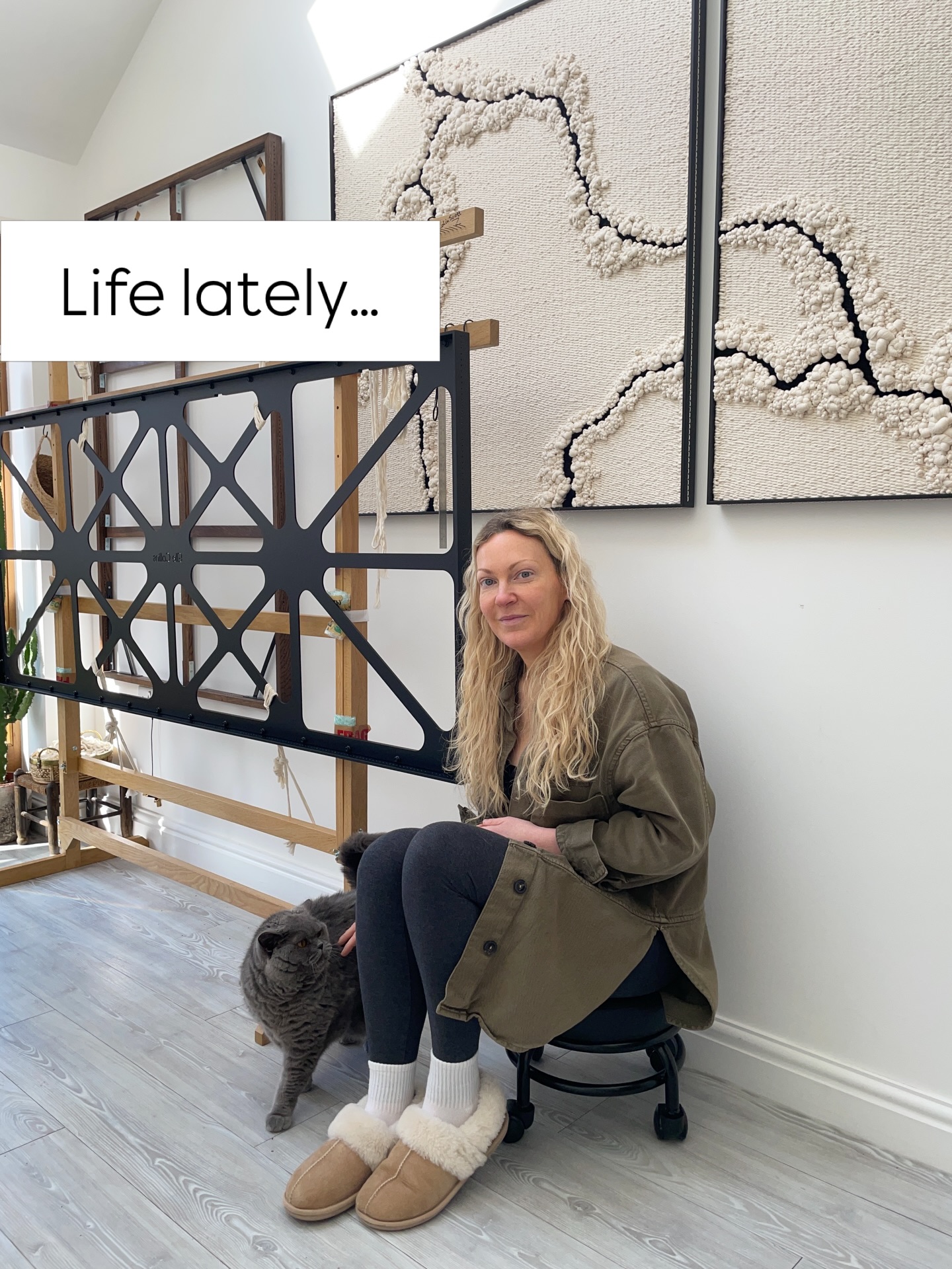 Life lately…
My largest commission of a triptych, now taking shape with the final piece. (Swipe to the end for current progress)
Alongside fragments of our recent Easter trip to Devon.
Discovering new beaches. Soaking up the views, even when nature is feeling very moody!
I gotta admit, with everything going on in the world, I don’t blame it for being moody. So apologies if I have no idea what to say in these moments…😔
.
.
.
.
.
www.ellecollins.com
wovenart textileart fiberart contemporarytextiles wovenwallart
sculpturaltextiles originalartwork collectibleart artforinteriors
contemporaryartcollector #artistprocess workinprogress #slowmade
processart natureinspiredart organicforms #naturaltextures
coastalinspiration emergingartist ukartist #britishartist