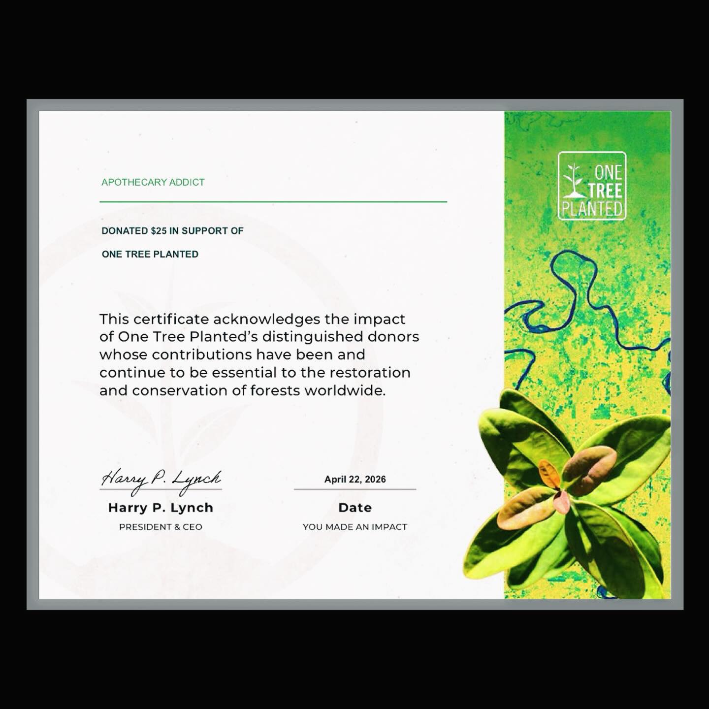 🌍🌱🌳🌲✨ HAPPY EARTH DAY, ALL! ✨🌲🌳🌱🌍📣
Today, April 22, 2026, I’m honored to share a heartfelt Apothecary Addict contribution to @onetreeplanted — 🌿 PLANTING TREES FOR A RESTORED & THRIVING EARTH 🌿👏🌎
🙏 With deep gratitude for my ✨INCREDIBLE✨ customers, ✨25 trees✨ will be planted through @onetreeplanted to support global reforestation & landscape restoration efforts. 🌱🌳💚
🌍🌲 Forests sustain life on Earth — purifying our air & water, supporting over 80% of terrestrial biodiversity, and providing livelihoods for more than 1.6 billion people worldwide. Yet, they need our care now more than ever. 🌎💧🌿
✨🌱 Through initiatives like “Earth is Art,” our planet is honored not as a resource to use, but as a living masterpiece to restore — one landscape at a time. 🌍🎨🌲
🌎🌿 From climate-critical regions to vital biodiversity corridors, @onetreeplanted directs efforts where restoration will have the greatest impact — helping to rebuild ecosystems, support local communities, and protect the future of our shared home. 🌱🌳🤍
🌲🌍 Together, we are doing more than planting trees…
✨ We are restoring balance
✨ We are nurturing life
✨ We are honoring the Earth
🙏 Thank you for being part of this work — today and always.
🌿 Earth Day… every day. 🌿
With love,
Christine 😊 — Apothecary Addict ❤️🌎🌱🌳🧼🫧🙌
(copyright @onetreeplanted for select images; copyright @apothecary.addict for all others)
#earthday2026 #onetreeplanted #planttrees #earthdayeveryday #apothecaryaddict