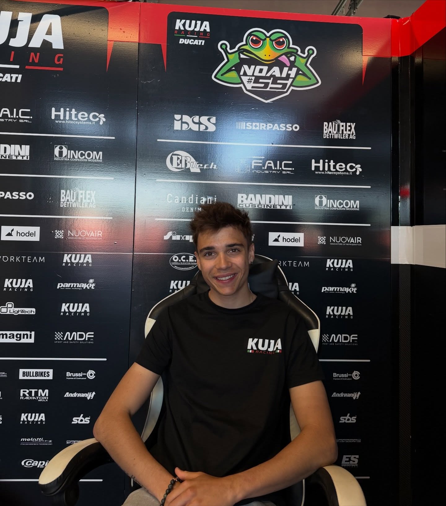 Not in action this weekend but here in Misano to support my team @kuja_racing 🤝🏽🔺