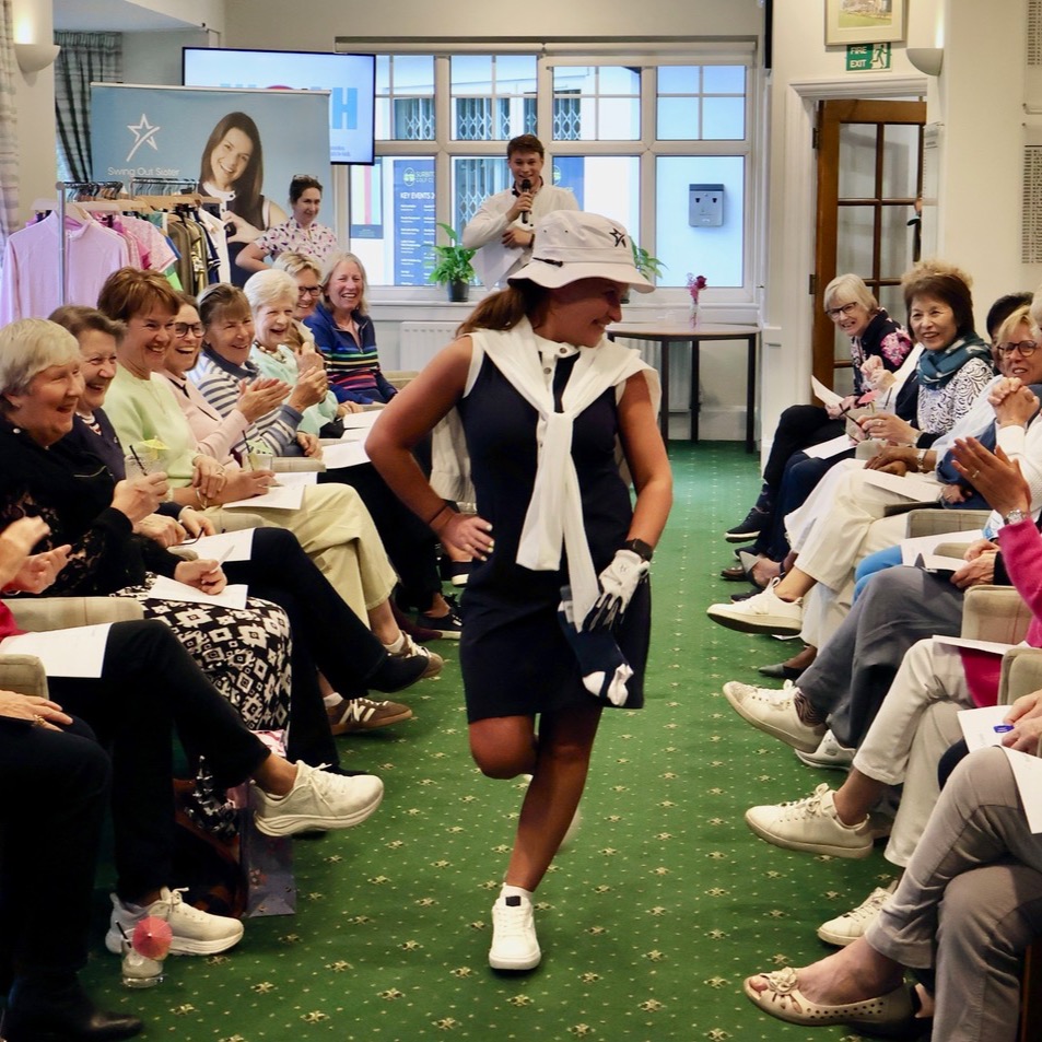 The Surbiton Ladies hosted their annual charity fashion show last week called Fashion, Fajitas and Margaritas with clothes from Swing Out Sisters and Pure being modelled. The event raised valuable funds for this year’s Captains chosen charities The Alzheimer’s Society and Great Ormond Street Hospital and a fun time was had by all!
#charitygolf #golffashion #ladiesgolffashion #charityfashionshow #surreygolf #surreywomensgolf