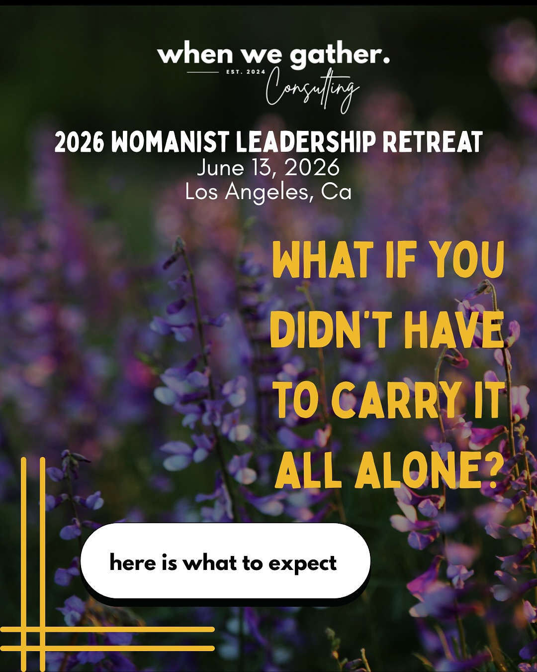 The 2026 Womanist Leadership Retreat is an experience for Black women in leadership who are ready to pause, reconnect, and lead from a place that feels aligned.
This is not a traditional workshop.
This is a thoughtfully curated space to honor both personal and collective transformation. A space to be in community with an intimate network of Black women in Los Angeles.
In the room, we will:
Reflect on our personal narratives and leadership journeys
Reimagine self-care as a necessary and sustainable leadership practice
Build community rooted in care, authenticity, and shared understanding
You will leave with:
A clearer sense of your leadership vision
A deeper connection to your strengths and values
A personalized self-care and sustainability plan
Tools you can immediately apply in your daily life
This space is for Black women in leadership who are carrying a lot and are ready to reconnect with themselves while being supported in community.
If that’s you, we invite you to gather with us.
Complete the interest form to receive access to registration.