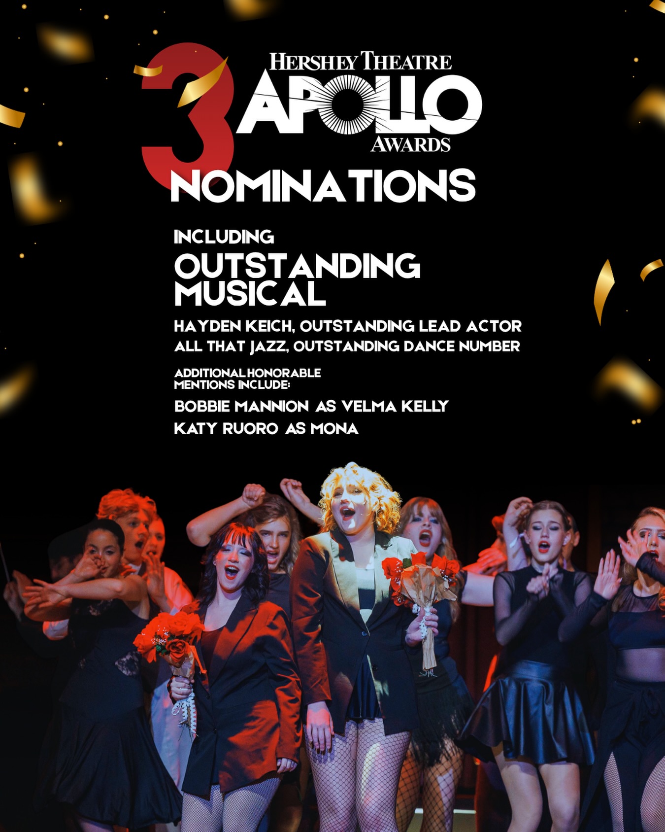 Congratulations to the entire cast, crew, pit band and creative team on THREE amazing Apollo Award nominations including OUTSTANDING MUSICAL!