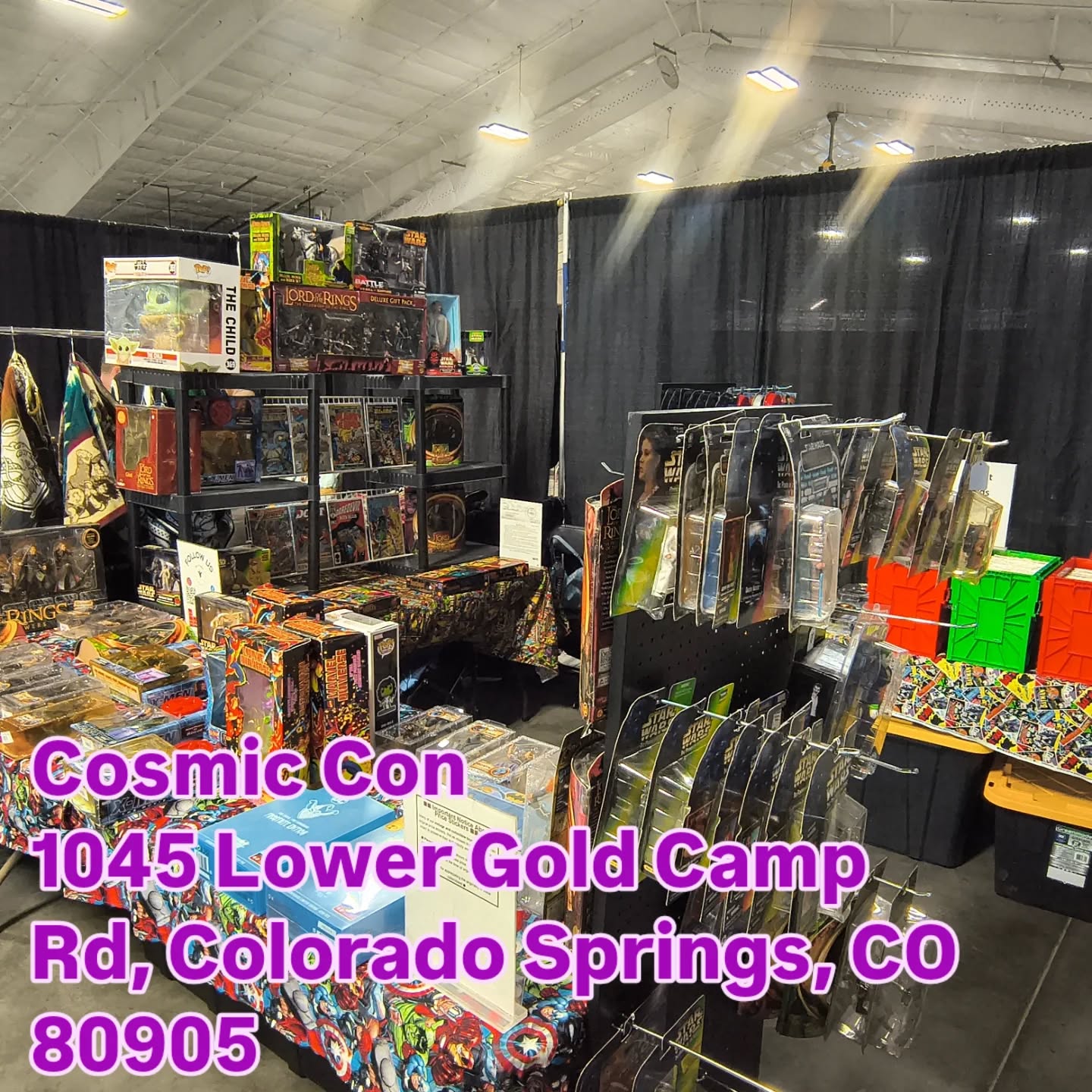 We are at cosmic con in Colorado springs today and tomorrow! 1045 Lower Gold Camp Rd, Colorado Springs, CO 80905 #cosmiccon #comicsandcollectibles #convention