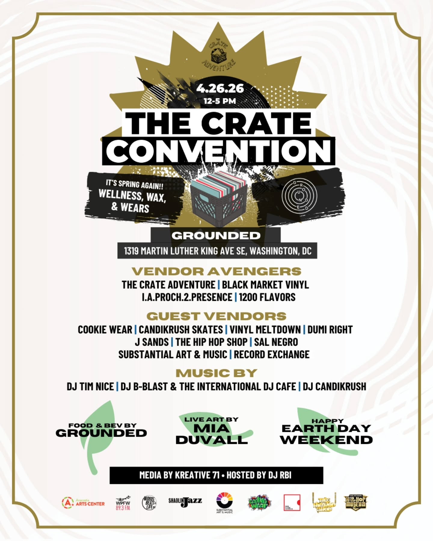🔥Pull up tomorrow at Crate Convention @groun.ded 1913 Martin Luther King Jr Ave SE, Washington, DC Pop-Up Vending by @thenationalhiphopshop and many others, Hosted by NHHM Music Director @dj_rbi #vinyl #hiphop #collectibles