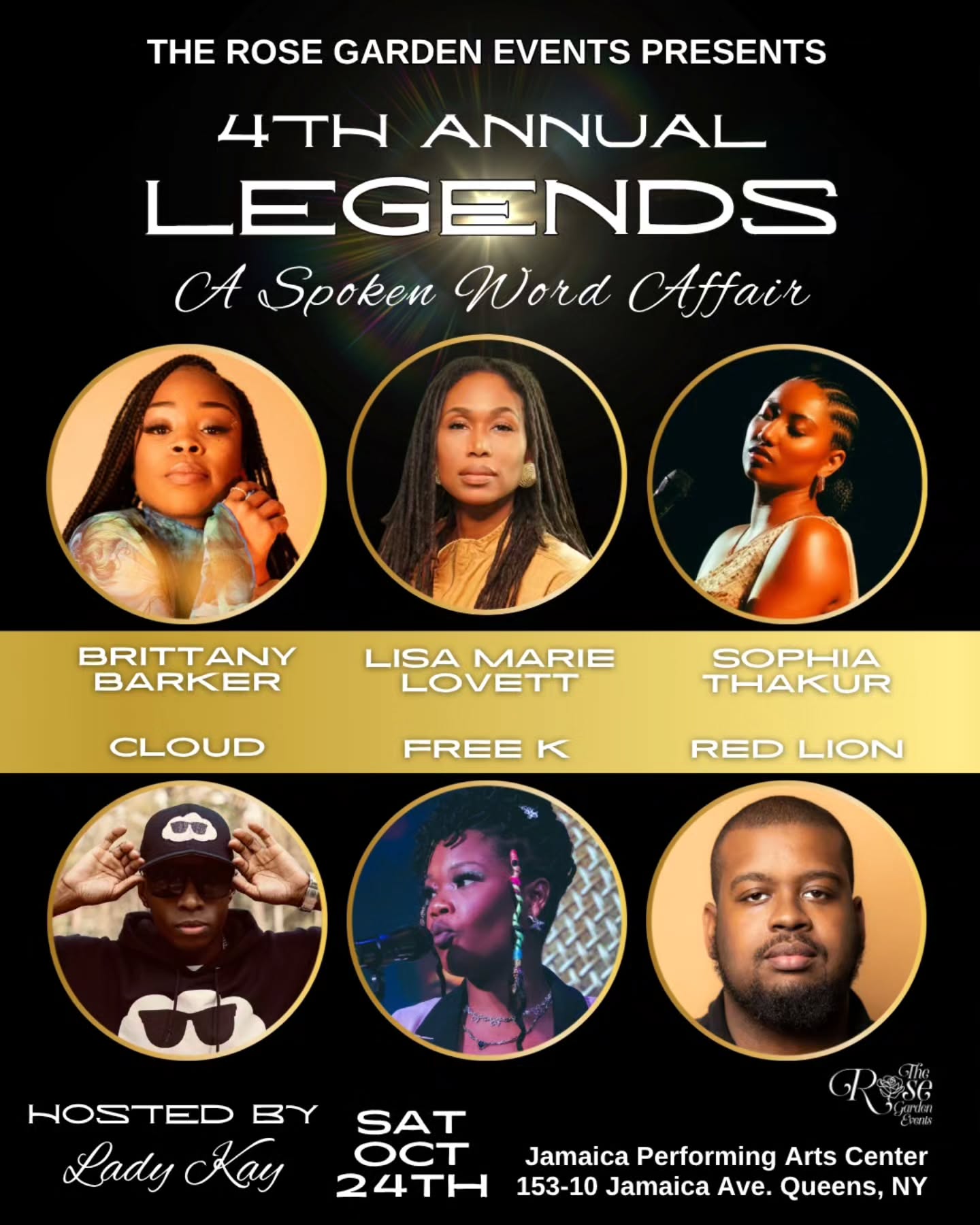 This isn’t just a flyer… it’s a warning. 🚨 LEGENDS 2026 is about to shake the room.
Featuring voices from NYC → Houston → UK → Savannah 🌍🔥
Hosted by the one and only Lady Kay @kaybeethelady
Sounds by DJ Shine @shinethedeejay
Curated by @my_crumbled_thoughts
The Lineup:
🌹 Cloud @ohsocloudypoetry
🌹 Free K @free.k._
🌹 Red Lion @redlionpoetry
🌹 Lisa Marie Lovett @seasoned_dialogue
🌹 Brittany Barker @iambrittanybarker
🌹 Sophia Thakur @sophiathakur
Tickets on sale NOW → Use POET5 for $5 off 🎟️
#KeepGrowing #Legends2026 #RoseGardenEvents #SpokenWordPoetry