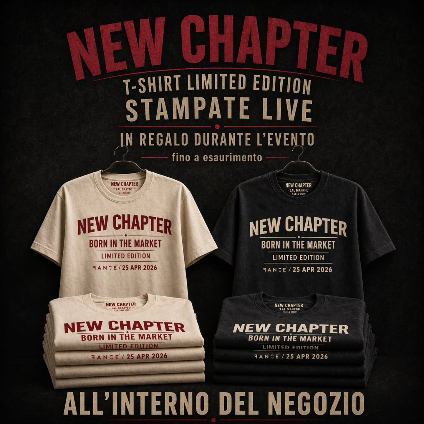 Il 25 aprile non sarà una semplice inaugurazione.
Abbiamo organizzato tutto per farvi vivere il pomeriggio dentro e fuori dal negozio.
All’esterno troverete DJ set, buffet e drink per festeggiare insieme.
All’interno ci sarà il negozio aperto, con tutto lo staff FANCE® pronto a seguirvi, mostrarvi i capi e aiutarvi negli acquisti.
E poi ci sarà lei:
la t-shirt “New Chapter” limited edition,
stampata live e regalata durante l’evento, fino a esaurimento.
Sabato 25 aprile
Dalle 16:00
Via Emilia 284, Santa Giustina
Ci siamo quasi.
Aiutaci a far girare questo carosello e a farlo sapere in giro ❤️
#fanceabbigliamento #fance #newchapter #inaugurazione #nuovostore limitededition djset rimini santagiustina eventirimini