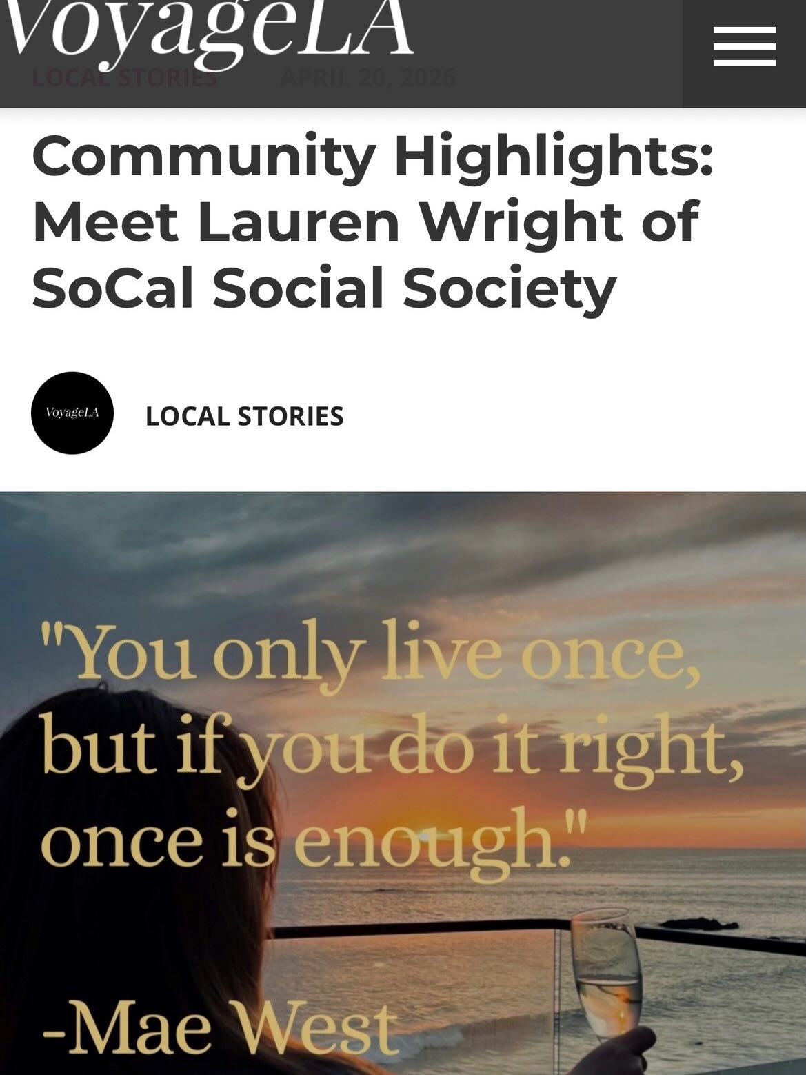 Our Founder’s Story was featured in @voyagelamag ✨