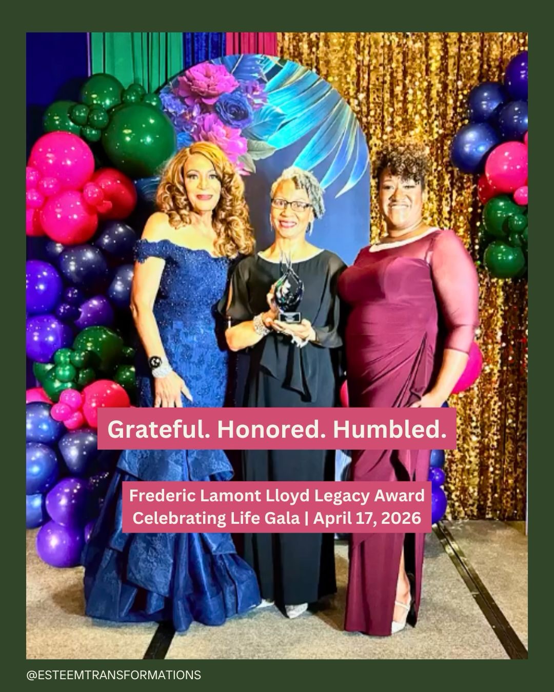 ”If I never receive another award – this one has made it all worth the journey.”
On April 17, 2026, I received the Frederic Lamont Lloyd Legacy Award at the Celebrating Life Gala. And I am still processing the weight of that honor.
This is not about me. It is about a man – Fred Lloyd – whose life said serve. And about everyone who made sure his legacy continues.
🙏🏾 Dr. Linease Dixon-Washington – thank you for creating this beautiful platform and for seeing the work.
🙏🏾 Marcy Welch – you nominated me. You saw me. That alone is a gift.
🙏🏾 Jocelyn Lloyd – thank you for presenting this award and for allowing me to be part of Fred’s story. I will carry that trust carefully.
🙏🏾 Maurio Burrell – my fiancé, my foundation. You were there. You are always there. I love you.
🙏🏾 My Esteem family – board, volunteers, community. This award lives in every workshop, every conversation, every life touched. It is yours.
I have shared 8 photos and a video over on Esteem Transformations by Coach DonnaKaye – because the moments matter.
Thank you. Truly. From the deepest part of me.
✨ Let Fred’s legacy remind us: One life, fully given, keeps giving forever.
#FredericLamontLloydLegacy #CelebratingLifeGala #EsteemTransformation #CoachDonnaKaye #LegacyOfService Gratitude