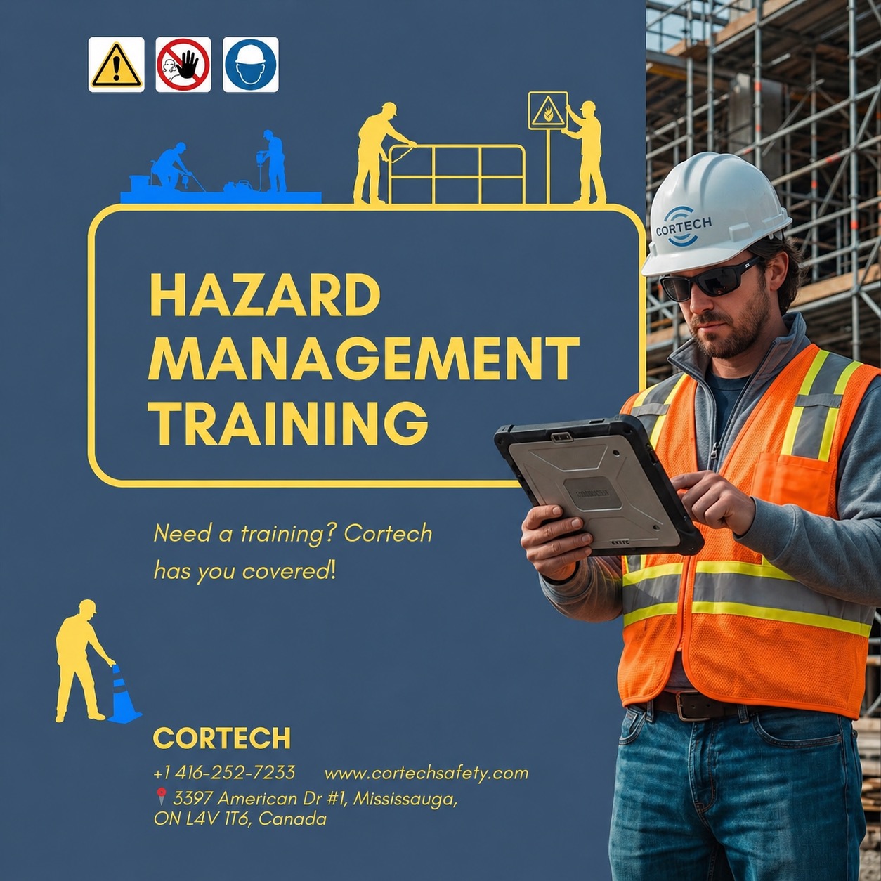 ⚠️ Hazards rarely appear without warning — they are usually missed, ignored, or unmanaged.
Effective hazard management is not just about reacting when something goes wrong. It is about identifying risks early, assessing them properly, and putting the right controls in place before incidents happen.
On any job site, small hazards can quickly become serious consequences if left unaddressed.
Cortech’s Hazard Management Training helps teams build a stronger safety mindset by improving hazard recognition, risk assessment, and preventative decision-making.
Because the safest workplaces are not the ones with fewer hazards — they are the ones that know how to manage them.
Visit our website to learn more about Hazard Management Training.
#HazardManagement #ConstructionSafety #WorkplaceSafety #RiskAssessment #SafetyTraining #SiteSafety #OccupationalHealthAndSafety #SafetyLeadership #Cortech #Torontoconstructions