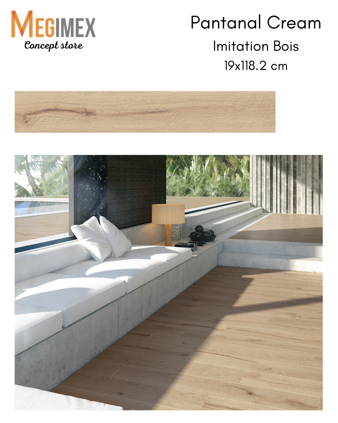 Adoptez la chaleur du bois avec notre nouveau carrelage Pantanal Cream. Une imitation bois en format 19x118,2 cm.
Au ton crème naturel, idéal pour une ambiance douce et accueillante.
Teinte claire pour agrandir et illuminer l’espace, résistant et facile d’entretien, parfait au quotidien.
Parfait pour créer une atmosphère cosy et élégante dans un salon, une chambre ou même une terrasse.
Alliez le charme du bois à la praticité du carrelage.
Disponible dès maintenant dans notre showroom à Sainte-Marie d'Arles, Le Moule.
#Carrelage #EffetBois#DécorationIntérieure #AmbianceNature #DesignMaison #Rénovation #IntérieurChaleureux #StyleNature #TendanceMaison