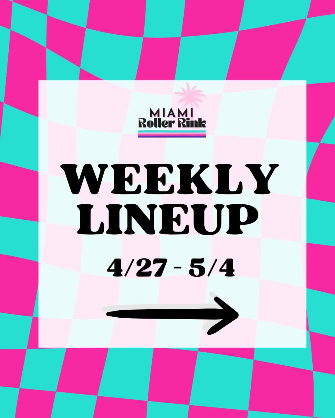 This week at Miami Roller Rink 🔥 (4/27 – 5/4)
➡️ Monday 4/27
Learn to Skate (Kids 6PM – 7PM | Adults 7PM – 8PM)
Freestyle Music Mondays (16+) 8PM – 11PM
➡️ Tuesday 4/28
Speed Skating Class (Kids 6PM – 7PM | Teens & Adults 7PM – 8PM)
➡️ Wednesday 4/29
Learn to Skate (All Ages) 6PM – 7PM
BTS Fan Night (16+)
*Special Event – 8PM – 11PM 🎧
➡️ Thursday 4/30
Call to book field trips or private events!
➡️ Friday 5/1
Daytime Session 4:30PM – 7:30PM
It's Gonna Be May – Boy Band Tribute (16+)
*Special Event – 8PM – 11PM 🎤
➡️ Saturday 5/2
Learn to Skate (All Ages) 9AM – 10AM
Daytime Session 10AM – 7:30PM
Night Session 8PM – 11PM
➡️ Sunday 5/3
Daytime Session 12PM – 5PM
Star Wars Themed Skate Night (All Ages)
5PM – 7:30PM – Buy One Get One Admission 🌟
➡️ Monday 5/4
Learn to Skate (Kids 6PM – 7PM | Adults 7PM – 8PM)
May the 4th Adult Shuffle Night w/ DJ Illmanik (16+) 8PM – 11PM 🚀
📍 12265 SW 112th St, Miami, FL 33186 | (305) 702-0285
#MiamiRollerRink #ThingstodoinMiami #MiamiSkate #BTSFanNight #MayThe4th