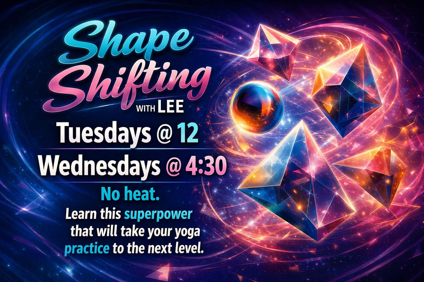 🚨NEW SHAPESHIFTING CLASS ADDED🚨
Join @barefootpirateyogi Tuesdays at 12 & Wednesdays at 4:30! Description below ⬇️
Yoga Shapeshifting is a therapeutic, non-heated movement practice developed by Mary Jarvis to heal injuries, particularly spinal issues, through targeted, non-heated exercises. It blends specific, repetitive poses and, at times, ballet-inspired movements to improve posture, strength, and flexibility. It is designed to restructure the body, aiding in rehabilitation and enhancing overall mobility for all levels.
Practitioners will increase their strength, flexibility, stamina, and improve their posture. It is described as a life-changing practice that can complement other yoga or fitness routines.
Over half of all the World Yoga Asana Champions have used this practice to help reach the highest levels, but it is also designed for ALL body types and levels. All you need to do this practice is a spine! Hope to see you all in class soon!
#shapeshifting #unheatedclass #focusyoga