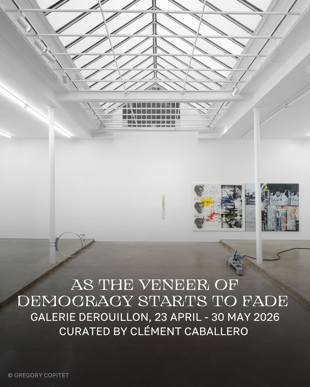 As the Veneer of Democracy starts to fade l Galerie Derouillon
Mark Stewart called it in 1985.
Curator @caballe_ro gathers seven artists tracking how power travels now: ultrasonic cannons, ventilation hum, subsonic flight overhead.
At @galeriederouillon , Paris. 23 April to 30 May.
Featured Artists:
Emmanuel Beguinot
Nikita Gale
Keta Gavasheli
Brett Ginsburg
Gordon Matta-Clark
Erwan Sene
Leyla Yenirce
HT #FVTVRIST #GalerieDerouillon
#ClementCaballero #ContemporaryArt