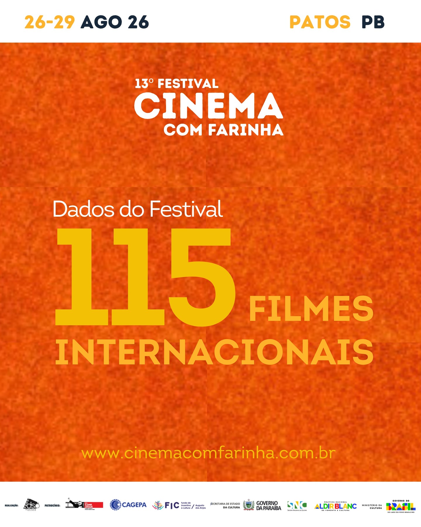 🌍 O CINEMA DO MUNDO CHEGANDO AO SERTÃO!
O 13º Festival Cinema com Farinha recebeu 115 filmes internacionais, vindos de diversos países.
Cada obra inscrita traz novos olhares, narrativas e experiências que ampliam ainda mais o alcance do nosso festival.
Nosso agradecimento a todos os realizadores e realizadoras que inscreveram seus filmes e conectaram o Cinema com Farinha a uma rede global de criação.
Agora seguimos nosso processo de curadoria, com divulgação dos selecionados prevista para julho.
Preparem-se: a 13ª edição será ainda mais diversa, potente e internacional. ✨🌎
#CinemaComFarinha #CinemaInternacional #FestivalDeCinema #Audiovisual #CinemaSemFronteiras #PatosPB