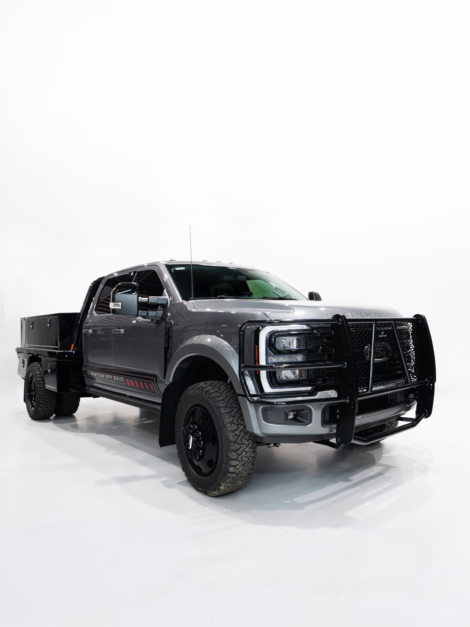 Limitless Edition F-550: Truck Camper Ready
What a good lookin’ dually!
Since our EOG brush guard is only compatible with our winch cradle, and this truck retained a factory front end, our client opted for a @ranchhandtruck brush guard, tying in nicely with the black wheels and accents.
Speaking of wheels - how ‘bout those EOG DRW Pro Series dually wheels? 20” one piece forged aluminum, 4,000lb weight rating, maintaining factory track width and GVWR, and allowing a much larger traction-rated tire selection. Wrapped in 34” BFG KO3s, this truck becomes much more capable.
The @cmtruckbeds RD flatbed with @stablecamper will mate perfectly with our client’s Arctic Fox camper, allowing tons of exterior storage and freeing up space in the camper.
Specs on this rig:
2025 F-550 Lariat
@liquidspring standard height suspension
Paint-match front bumper and flares
Front PPF
EOG DRW Pro Series 20” Wheels
34” BFG KO3 Tires
AMP Powerstep XL
EOG 360 Vision System
@ranchhandtruck brush guard
Front & Rear Mudflaps
Window Tint
@torklift_international 30k hitch
TPMS
Reach out to start your build today
sales@elevationoffgrid.com
(720) 900 - 3159