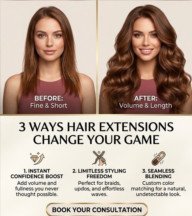 Are you ready to elevate your hair game? At SJB Hairstudio, we specialize in a variety of stunning hair extension methods, including:
- **I-Tip & K-Tip**
- **Sew-In Hidden Bead Weft**
- **Beaded Weft**
- **Tape-In & Tape-In Weft**
✨ **Special Offer:**
- Enjoy a **FREE consultation** to find the perfect extensions for you!
- **50% off** your first service!
- **25% off** your second appointment!
After your second visit, enjoy regular pricing with the added bonus of an **at-home care kit and care guide** included with your service.
📍 **Visit Us:**
Erin or Scott at **SJB Hairstudio**
3515 Lincoln Way, Suite 104, West Ames, Iowa
@scott.sjb_
@hairbyerinbeth
📞 **Contact Us:**
Call 515-233-4066
Email: sjbhairstudio@gmail.com
DM or message us anytime!
Don’t miss out on this chance to boost your confidence with gorgeous hair! 💖✨
#ames #amesiowa #iowahairextensions #iowahairextensions #iowahairstylist