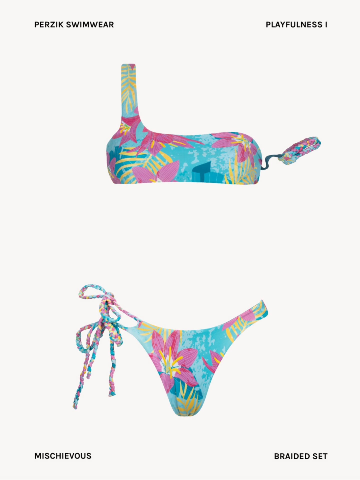 I love how she feels sassy.
Bringing the focus on the details of our Mischievous braided set, to see her and understanding the intention: Feeling sassy, stubborn, playful, bright and feminine.
#swimwear #designdetails
