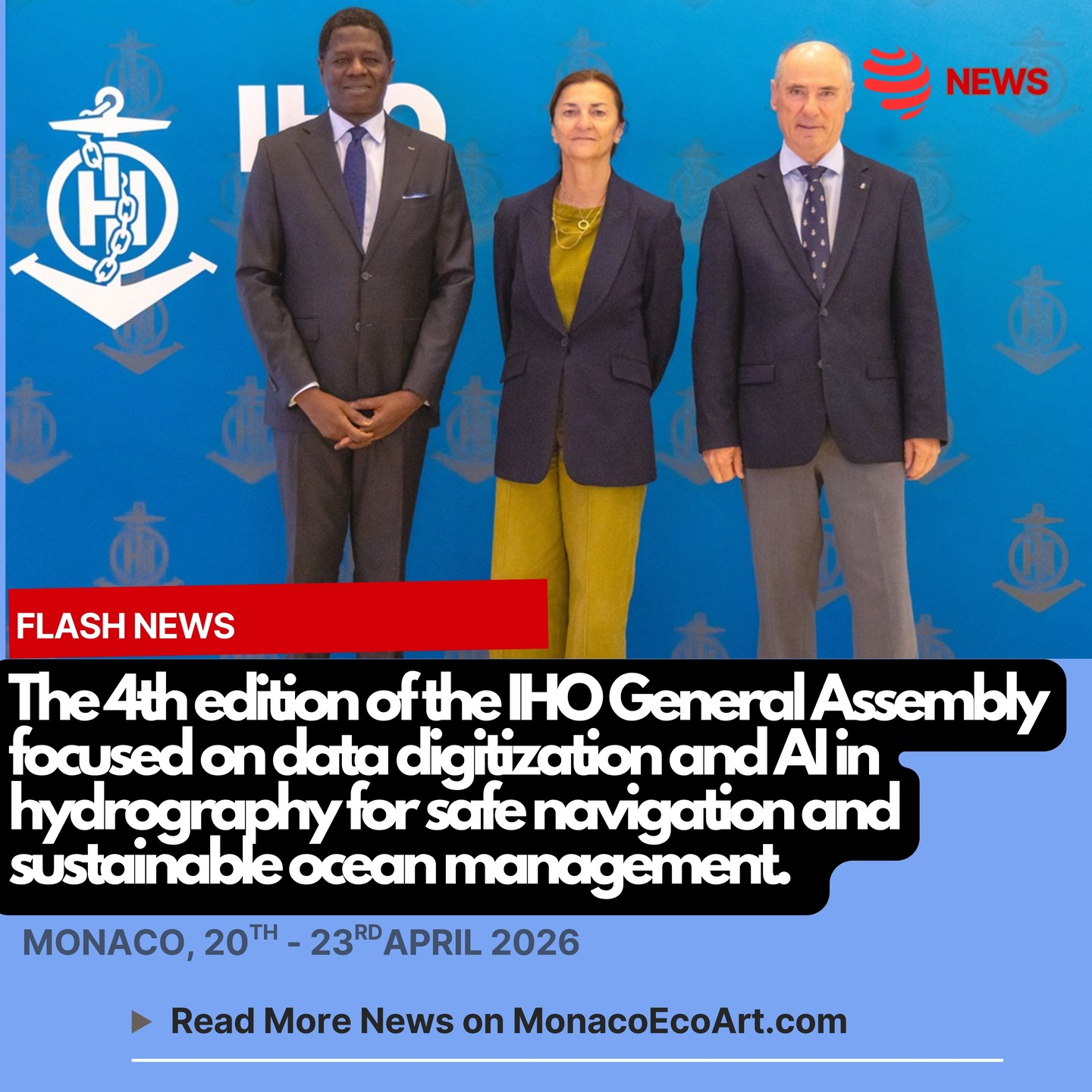 @mo.eco_art MonacoEcoArt.com #flash #news #IHO #generalassembly #hydrography #Monaco 🇲🇨🌐🛳️ From the 20th to the 23rd April 2026, the 4th edition of the IHO (International Hydrographic Organisation) General Assembly was held in Monaco: the IHO has been headquartered in the Principality for more than 100 years representing a territorial legacy as reaffirmed by H.S.H. Prince Albert II of Monaco in His opening speech in the presence of the highest institutional positions 🚢⚓📡 This year’s summit gathered delegations from about eighty countries, welcoming six new members, including two key states, notably the Bahamas and Panama: data digitization and artificial intelligence transition to support nautical instruments was at the centre of the debate faced with a particularly delicate geopolitical situation 🌊✅ The General Assembly approved the creation at IHO offices on Quai Antoine Ier, of a Secretariat devoted to the GEBCO (General Bathymetric Chart Of the Oceans), with the constant support and financial support of the Principality of Monaco, which has never been missing since its foundation by the will of Prince Albert I of Monaco🏅🤝In addition, the General Assembly elected for six years Rear Admiral Luigi Sinapi, as the new Secretary General of the Organization, the Italian Rear Admiral Luigi Sinapi and Adam Greenland as the new Director of IHO, former skilled National Hydrographer of New Zealand 🛳️🛟 On Monday the 23rd April 2026, Monaco’s Minister of State, Christophe Mirmand, visited a targeted exhibition designed at the Rainier III Hall by some IHO member states and the Maritime Industry to showcase the latest innovative technologies in the field of cartography and hydrography 🔹 Some practical drone demonstration workshops was carried out at the Yacht Club de Monaco, while three military ships, Spanish, Italian and American, plus a Chinese vessel were anchored at the Port Hercules to demonstrate proximity to the topics covered 📸 © @ihohydrography @gvt_monaco - Layout and Contents by: © MonacoEcoArt
