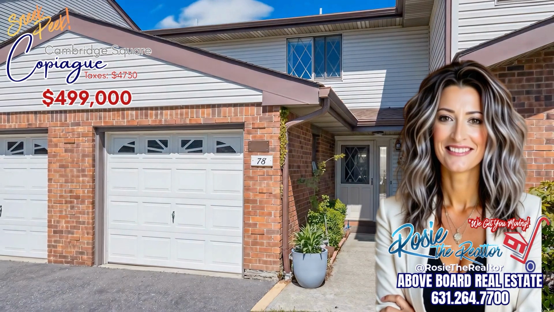 🌟 Coming Soon to Market! 🌟
Introducing Cambridge Square of Copiague: a beautiful gated adult community designed for your comfort and convenience! 🏡✨
This stunning 2-bedroom, 1.5-bath home features a cozy galley kitchen, a spacious living/dining room combo with sliders leading to your own private rear patio, and an attached 1-car garage. 🚗✨
But that’s not all! Enjoy the perks of community living with access to a newly renovated gym, heated saltwater pool, library, and clubhouse! 💪🏊♂️📚
💰 Asking price: $499,000
💰 Taxes: $4730
💰 Monthly maintenance: $501
Don’t miss out on this incredible opportunity! Call Rosie the Realtor at Above Board Real Estate today to schedule your private viewing! 📞 631-264-7700
“We Get You Moving!”
#CambridgeSquare #CopiagueLiving #AdultCommunity #RealEstate #HomeSweetHome #ForSale #HouseHunting #Realtor #GatedCommunity #DreamHome #LuxuryLiving #NewListing #RealEstateGoals #MoveInReady #wegetyoumoving @aboveboardrealestate