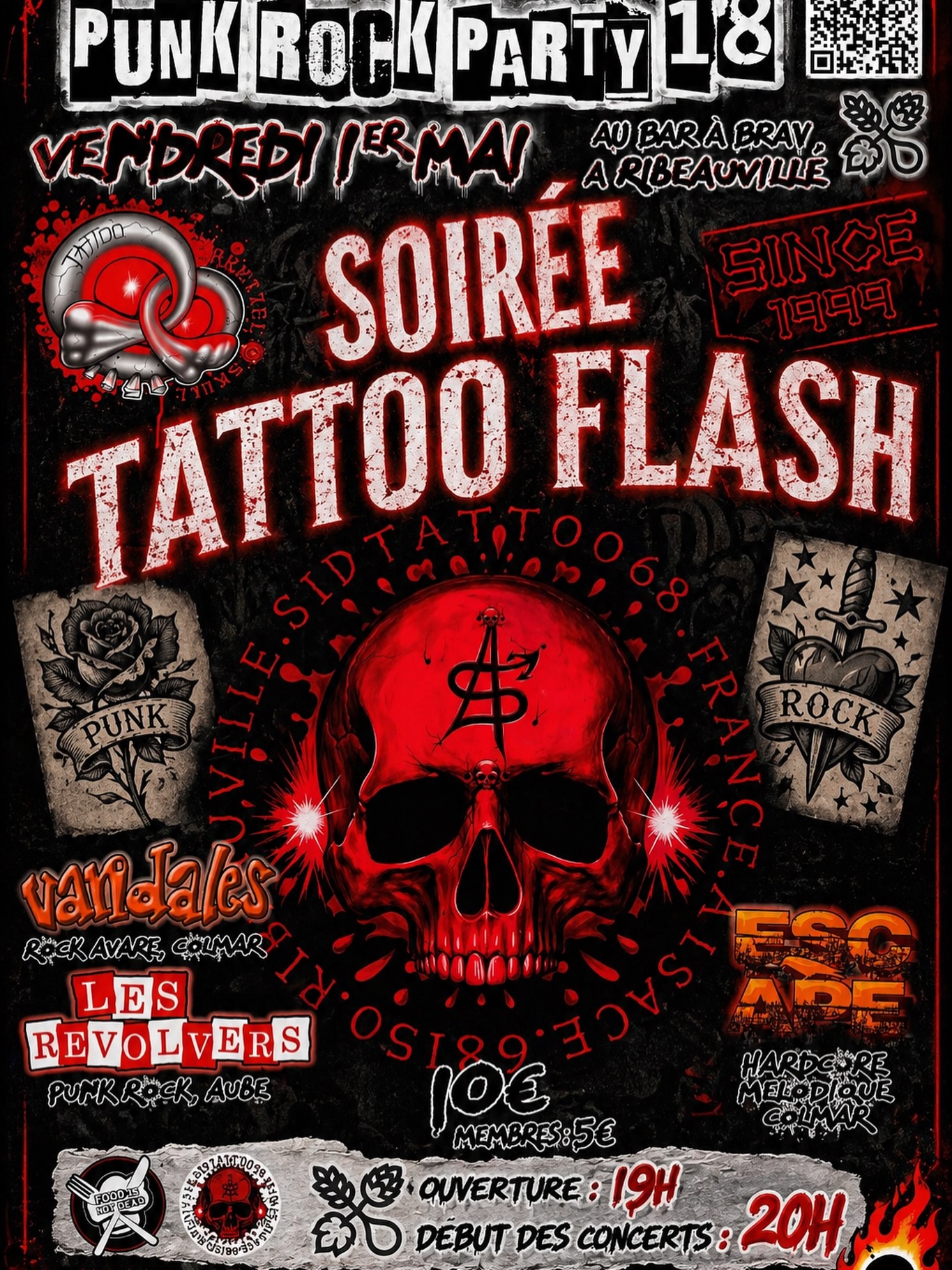 SoirĂ©e tattoo flash âïžpour @marchenoir68 avec @sidtattoo68 au @barabrav_taproom le 1 mai a partir de 19h đ„đ€