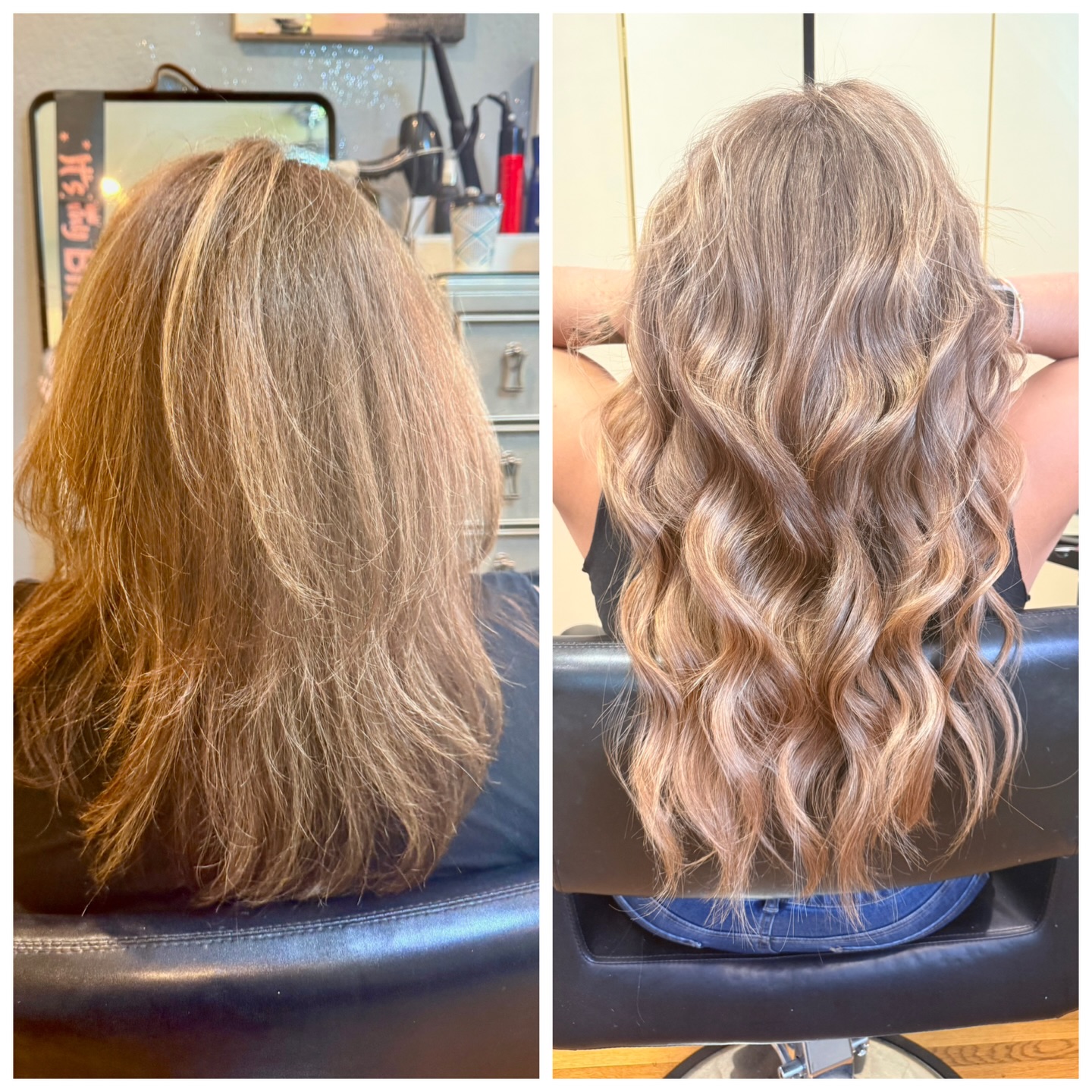 Beautiful hair for a beautiful lady. Genius weft sew in #theextensionqueen #hairextensionspecialist #hairextensionsalonintemecula #hairextensionistinsoutherncalifornia in
